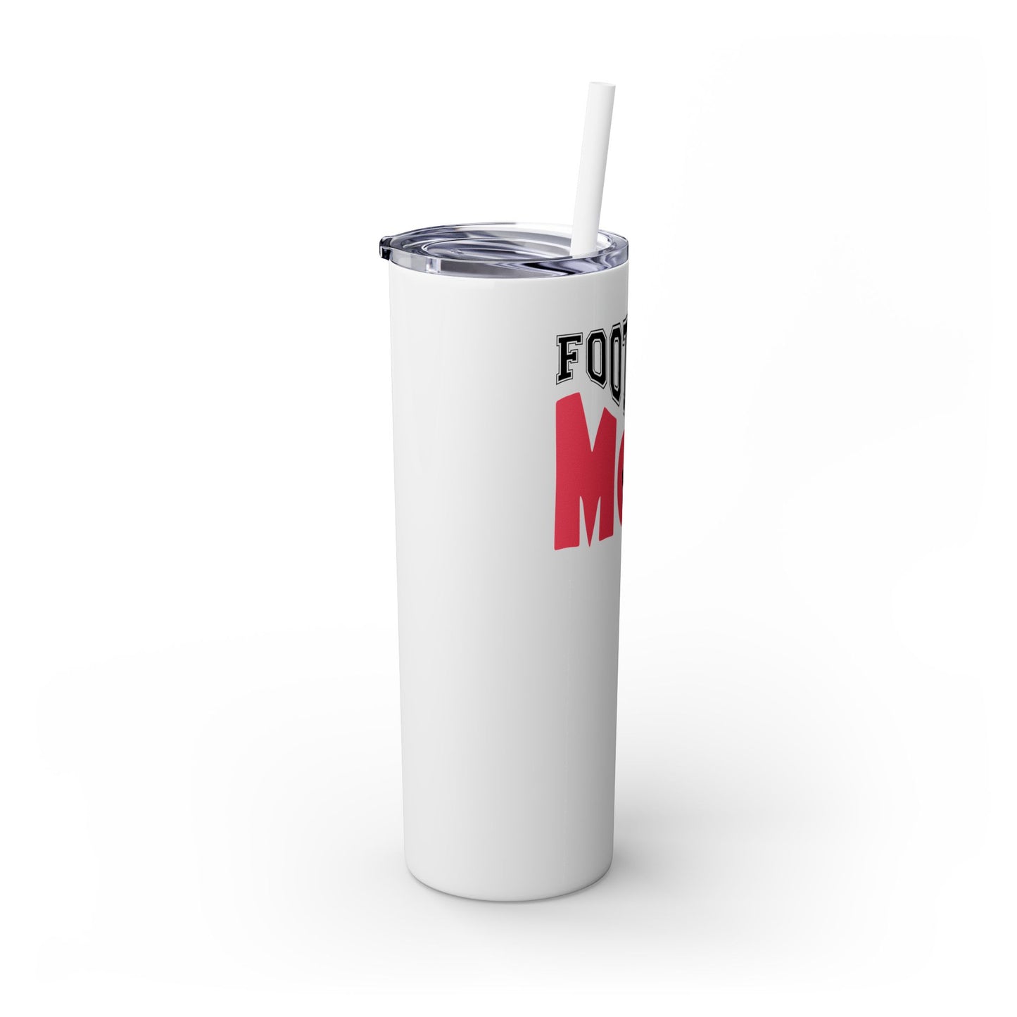 Football Mom 20oz Skinny Tumbler with Straw - Perfect for Game Day!