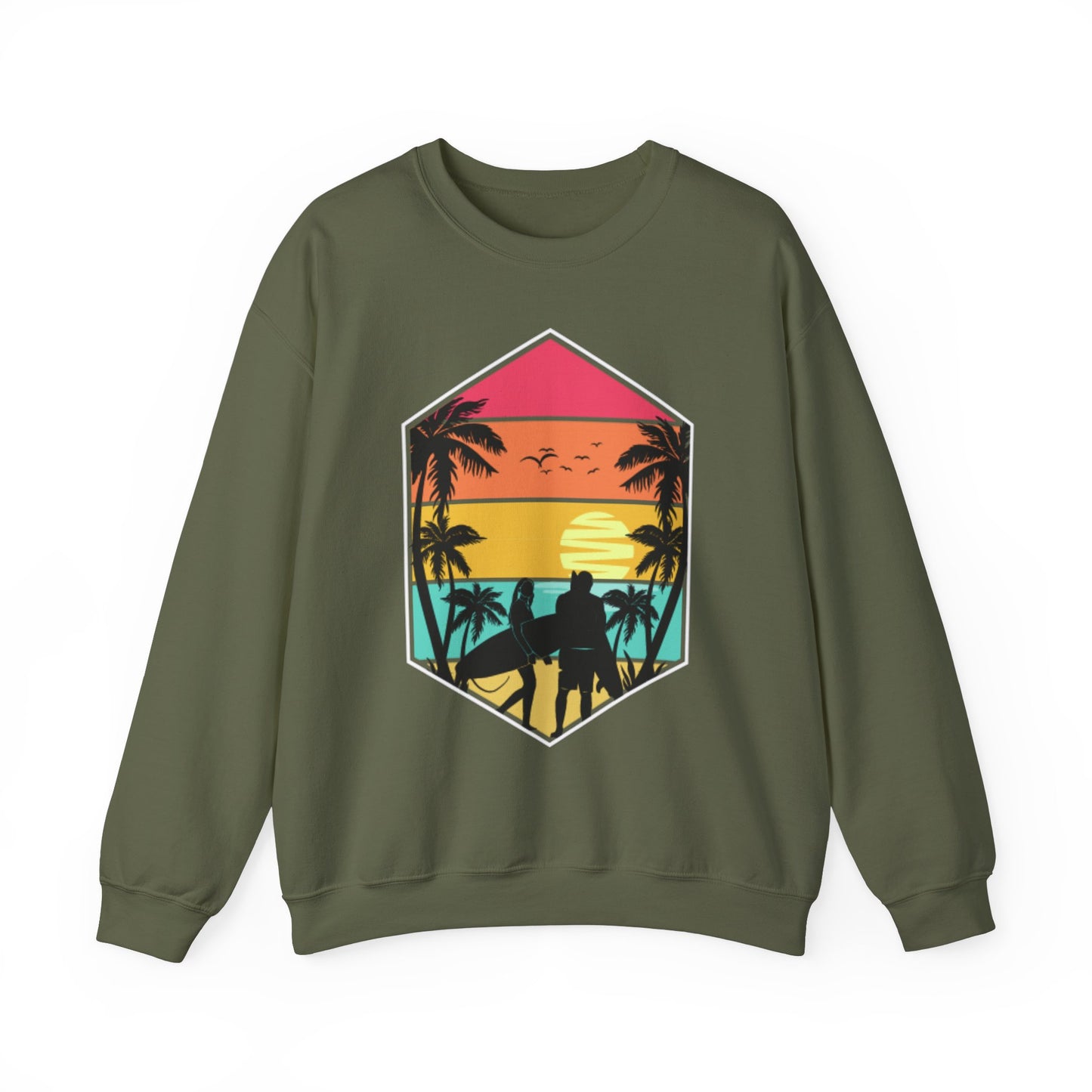 Surfing Hang Loose - Unisex Heavy Blend™ Crewneck Sweatshirt