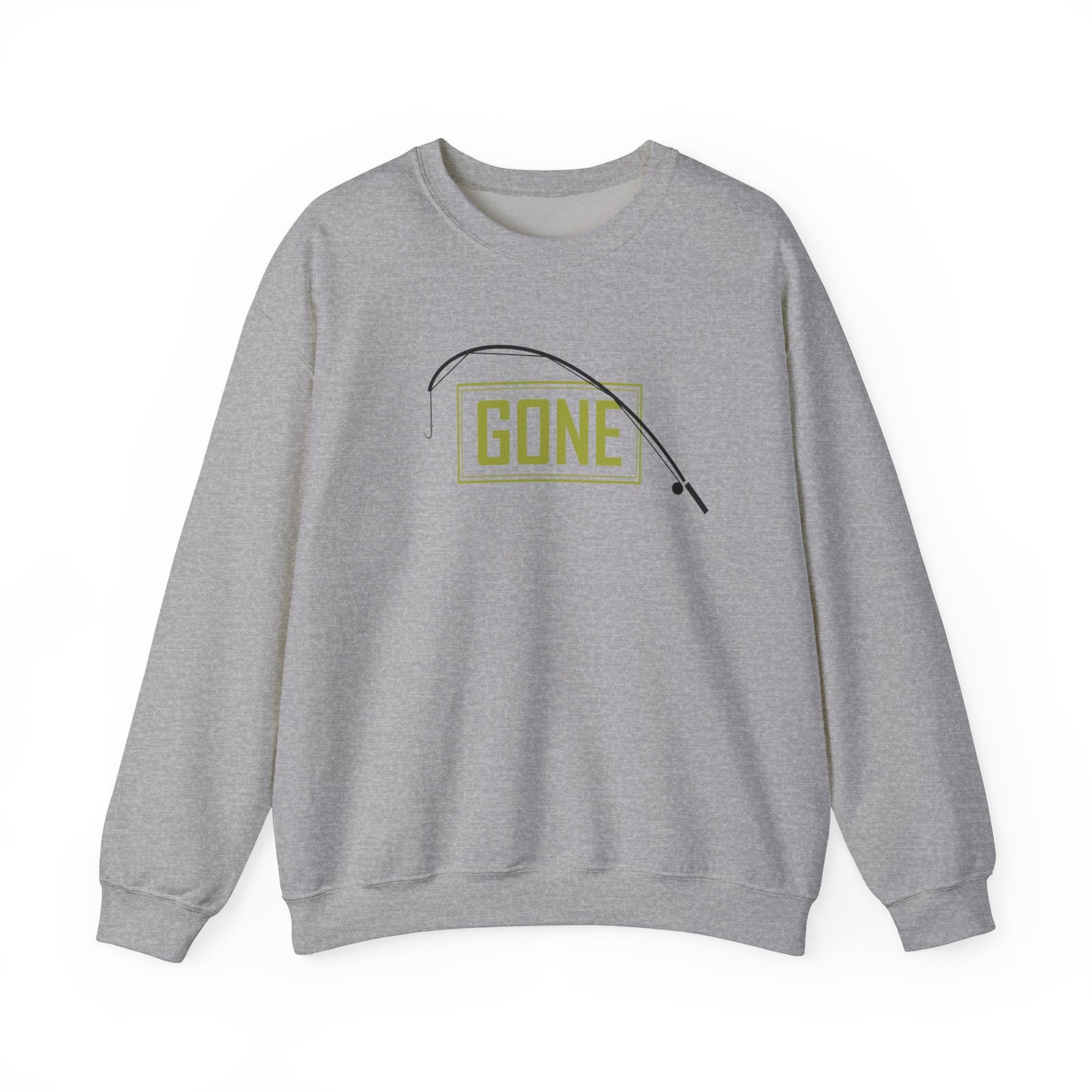 Gone fishing Green Unisex Crewneck Sweatshirt - Perfect for Outdoor Lovers