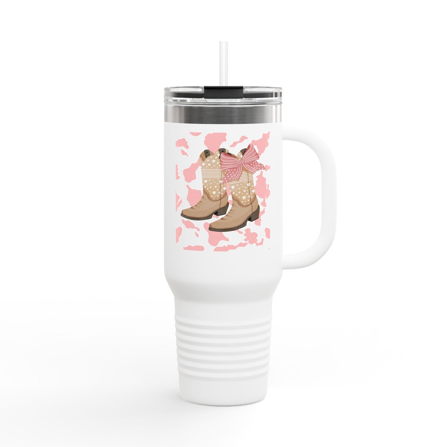 Stylish Insulated Travel Mug - 40oz Country Boots Design for Coffee Lovers and Adventurers