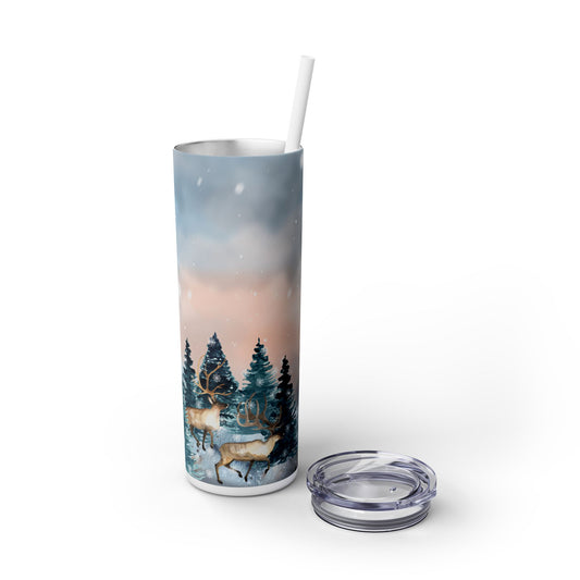 Winter Wonderland 20oz Skinny Tumbler with Straw - Perfect Holiday Gift