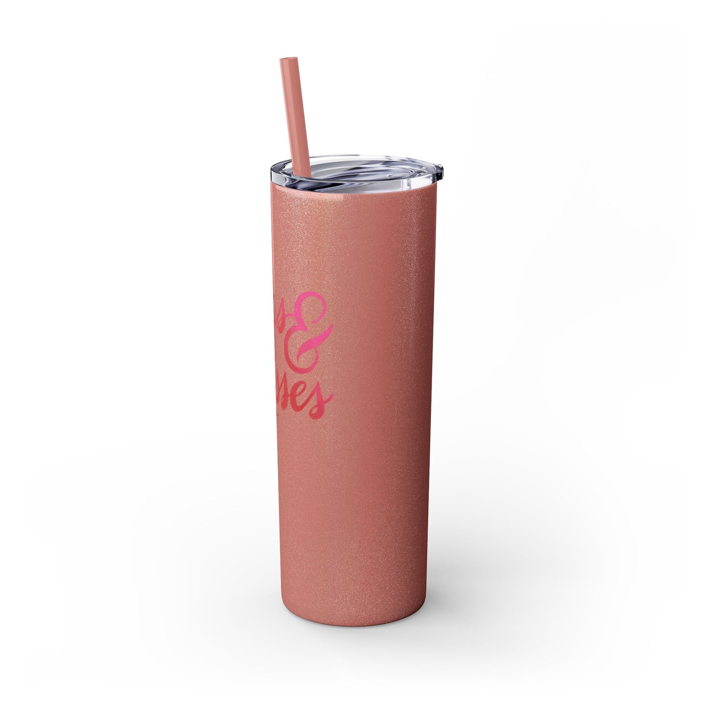 Hugs & Kisses Skinny Tumbler with Straw - 20oz Love Drinkware