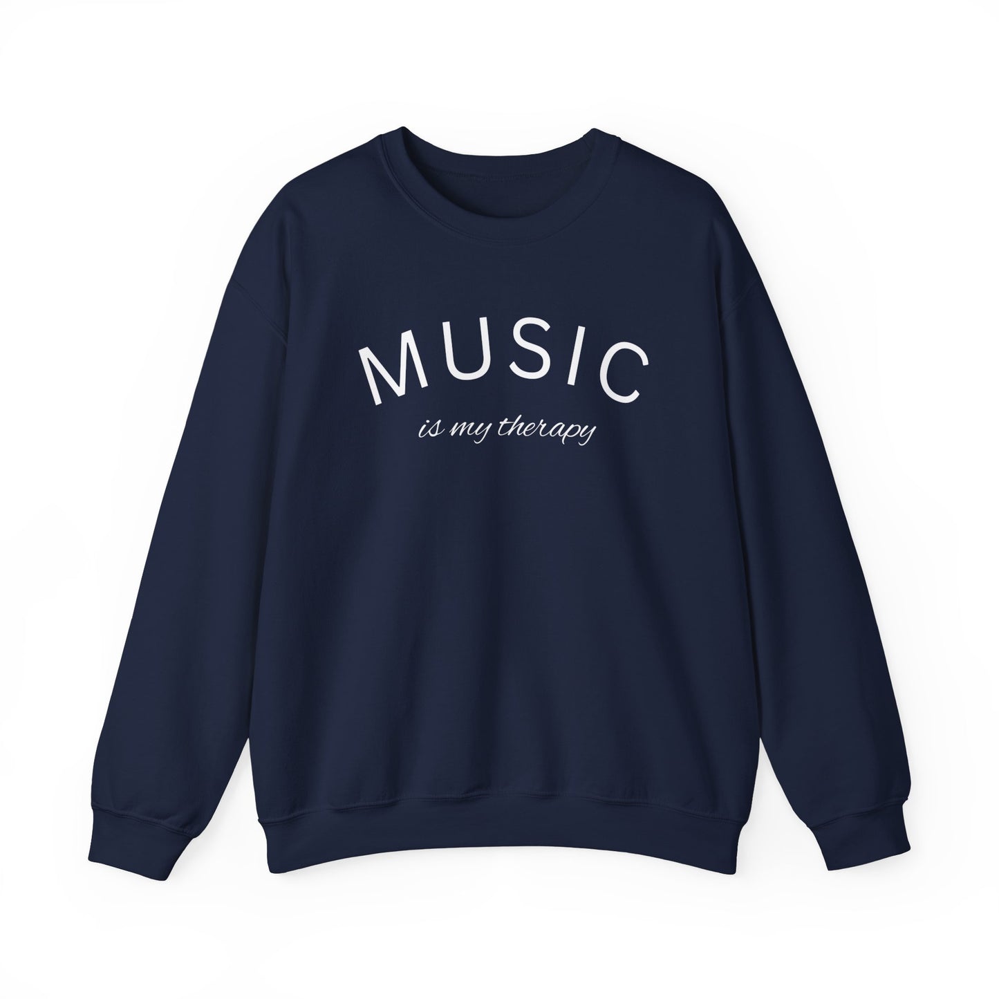 Music is My Therapy Sweatshirt - Unisex Heavy Blend Crewneck for Music Lovers