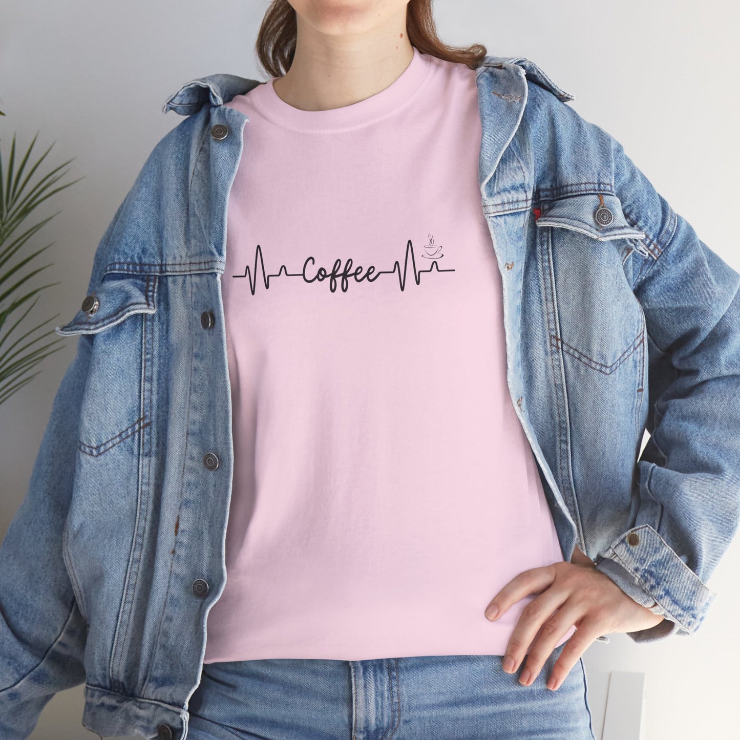 Coffee Heartbeat Unisex Heavy Cotton Tee - Perfect Gift for Coffee Lovers