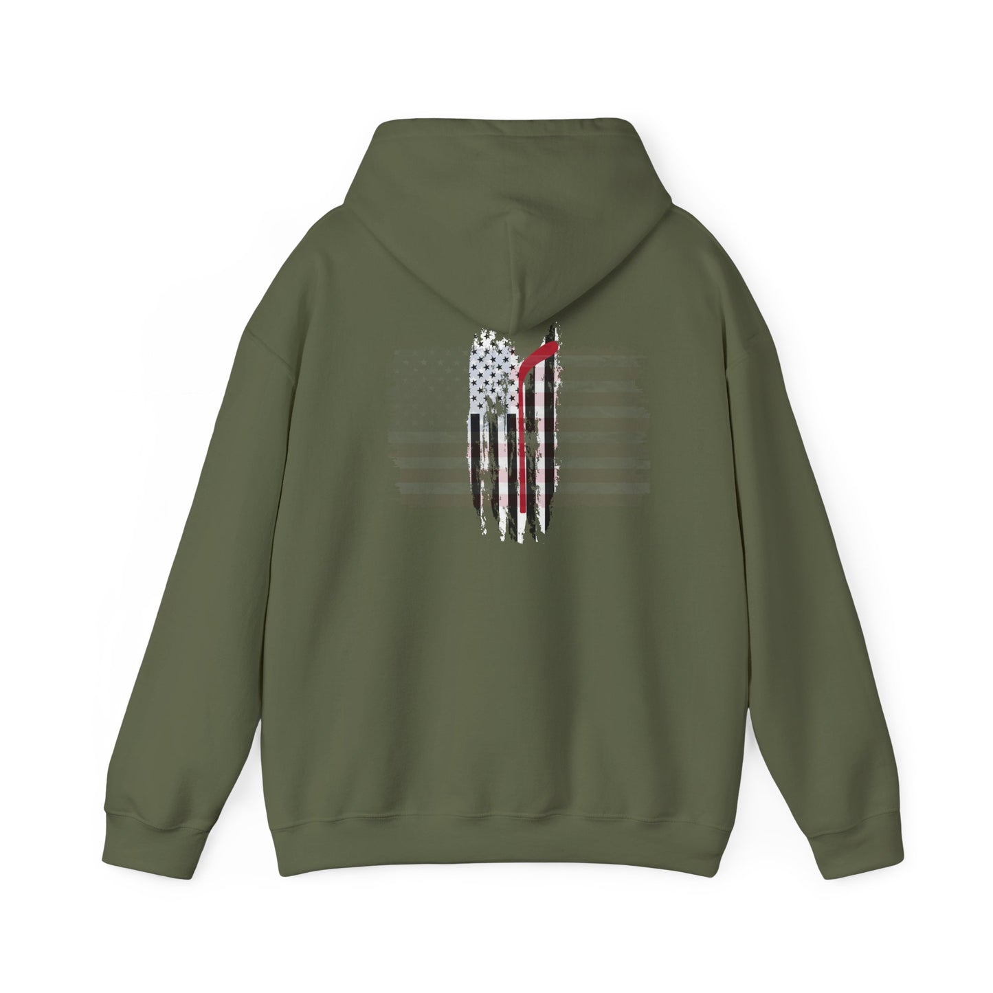 Patriotic Hockey Unisex Hooded Sweatshirt - American Flag Design