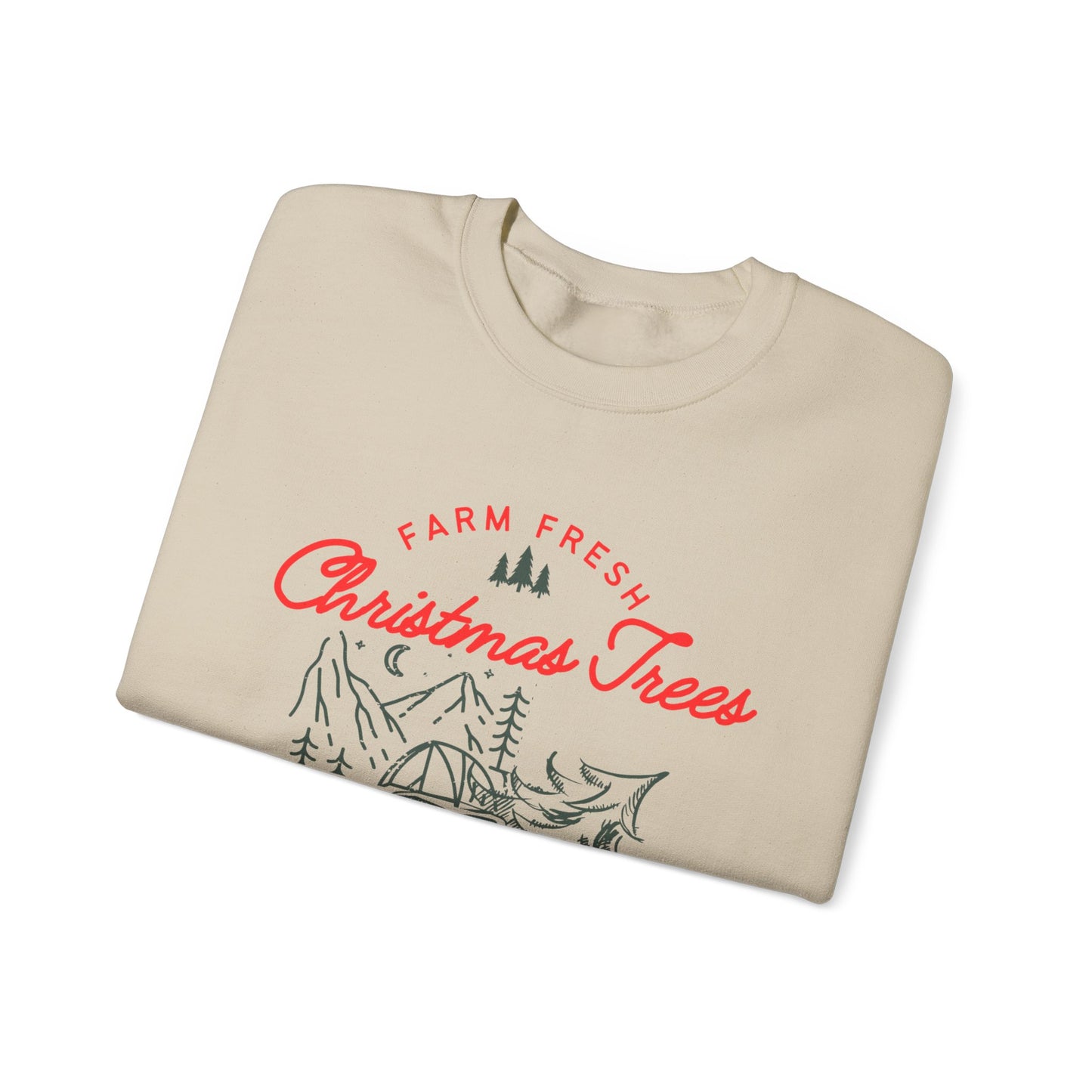 Farm Fresh Christmas Trees Sweatshirt - Cozy Unisex Crewneck for Holiday Cheer