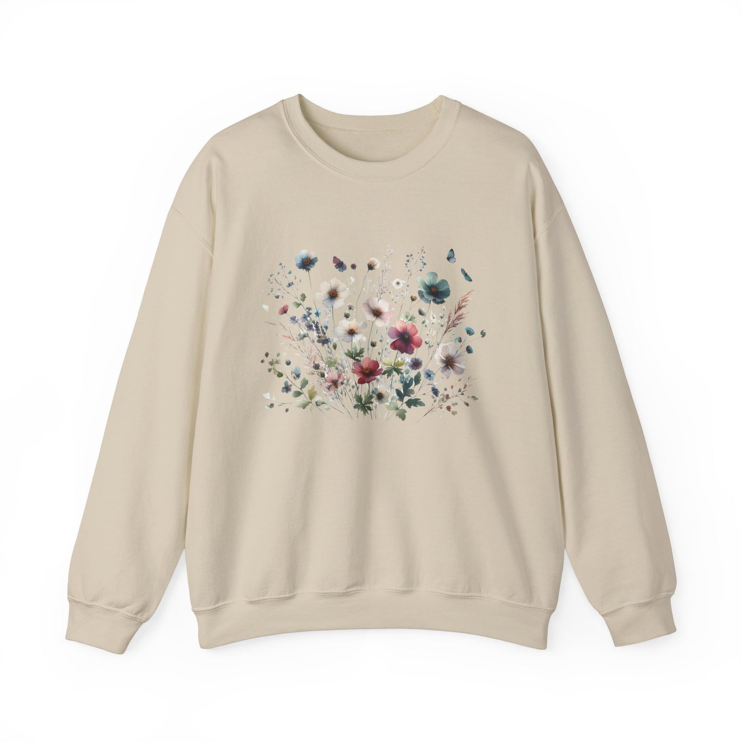 Floral Design Unisex Crewneck Sweatshirt - Cozy Spring Vibes