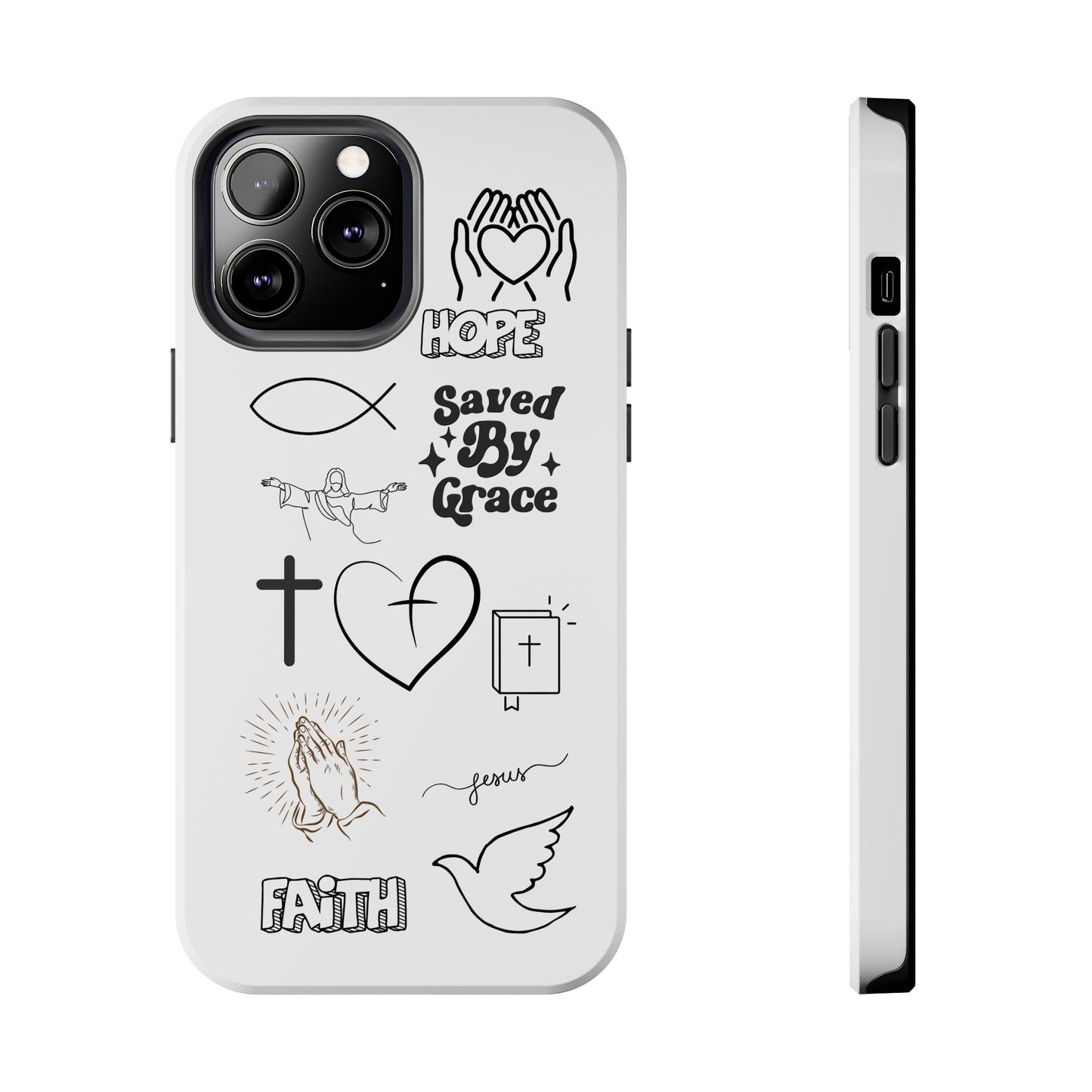 Inspirational Tough Phone Case - Faith, Hope & Grace Design