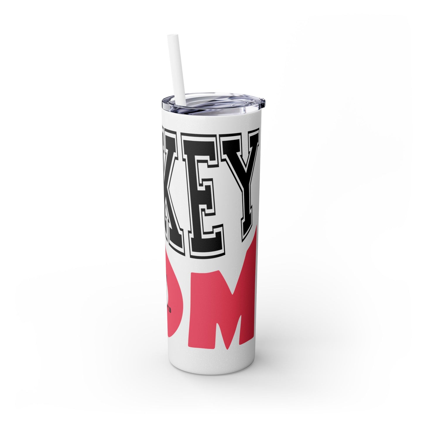 Personalized Hockey Mom Skinny Tumbler with Straw - 20oz, Perfect for Sports Fans