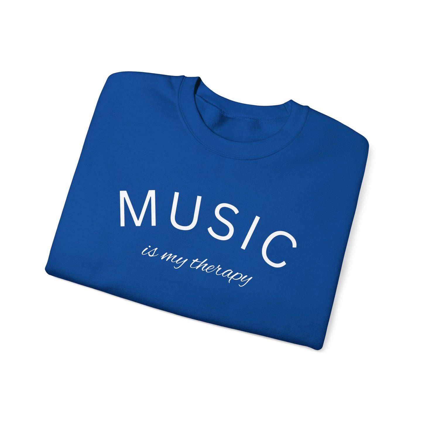 Music is My Therapy Sweatshirt - Unisex Heavy Blend Crewneck for Music Lovers