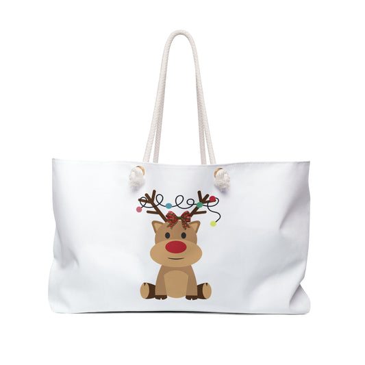 Festive Reindeer Weekender Bag for Holiday Travel and Gifts