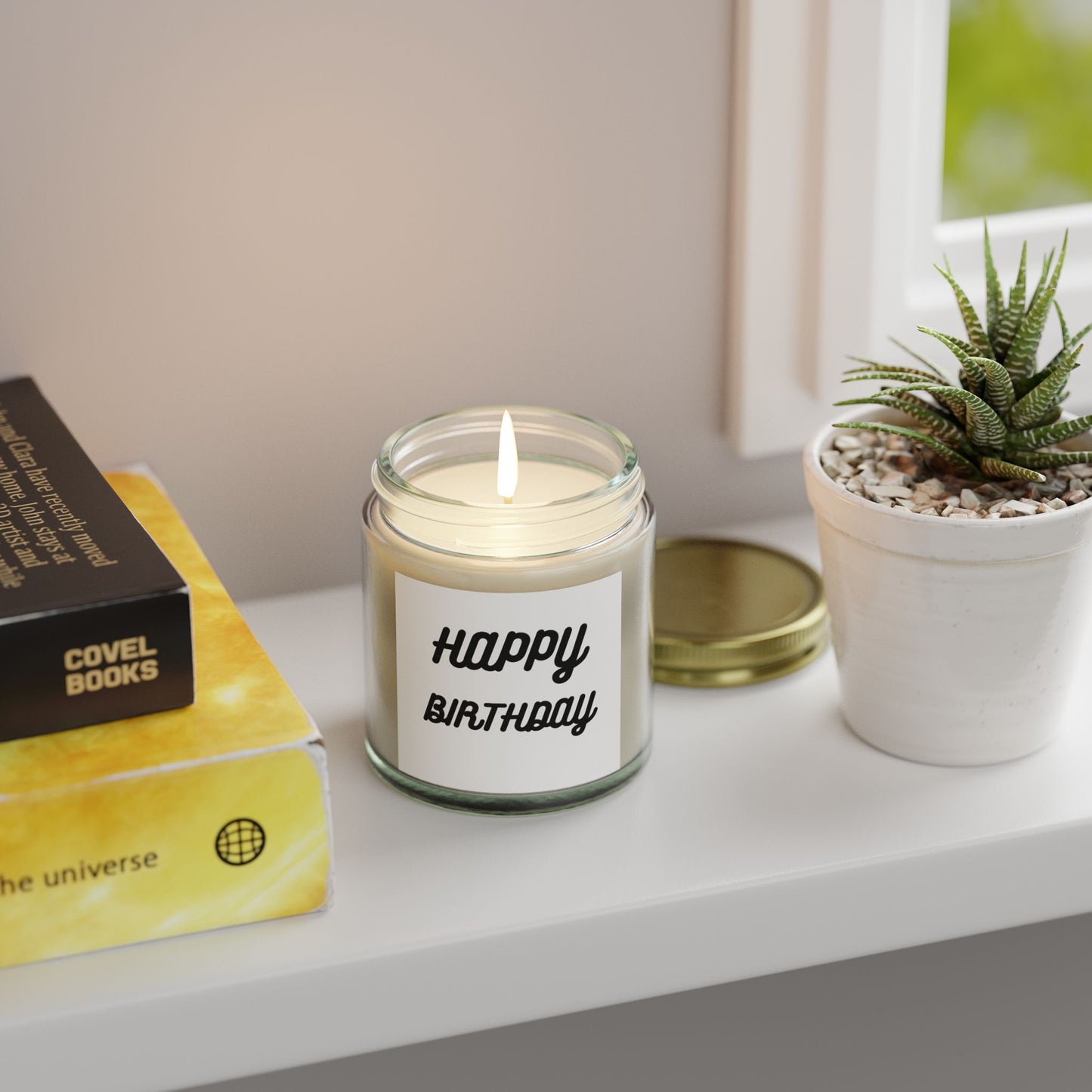 Happy Birthday Scented Candle - Coconut Apricot Wax (4oz, 9oz)