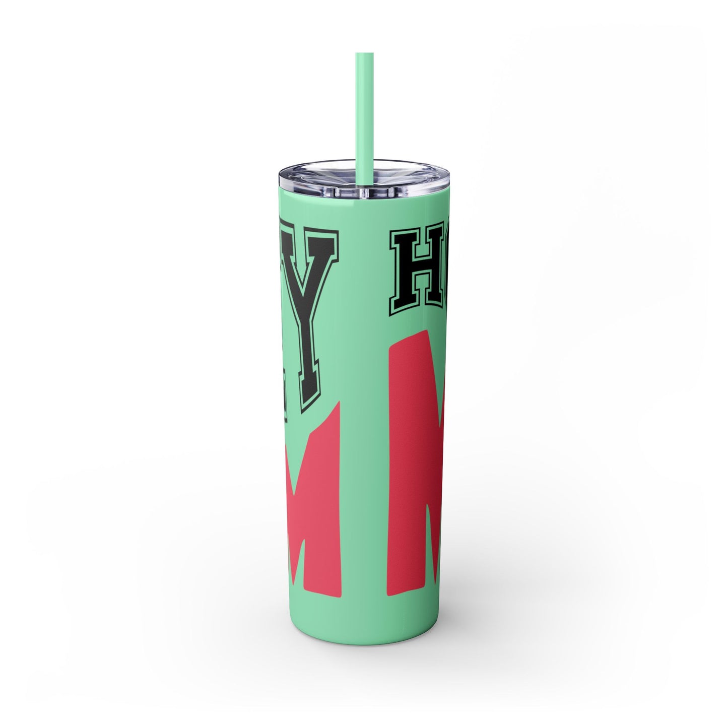 Personalized Hockey Mom Skinny Tumbler with Straw - 20oz, Perfect for Sports Fans