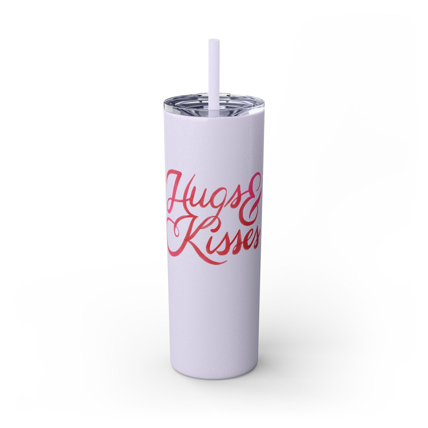 Hugs & Kisses Skinny Tumbler with Straw - 20oz Love Drinkware