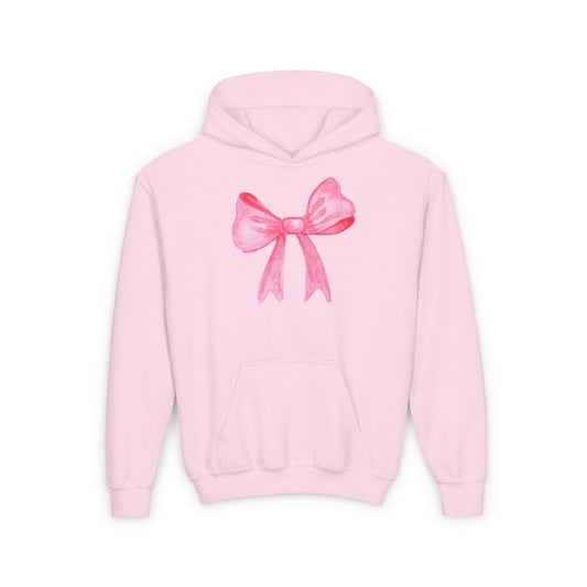 Pink Bow Design - Youth Heavy Blend Hooded Sweatshirt