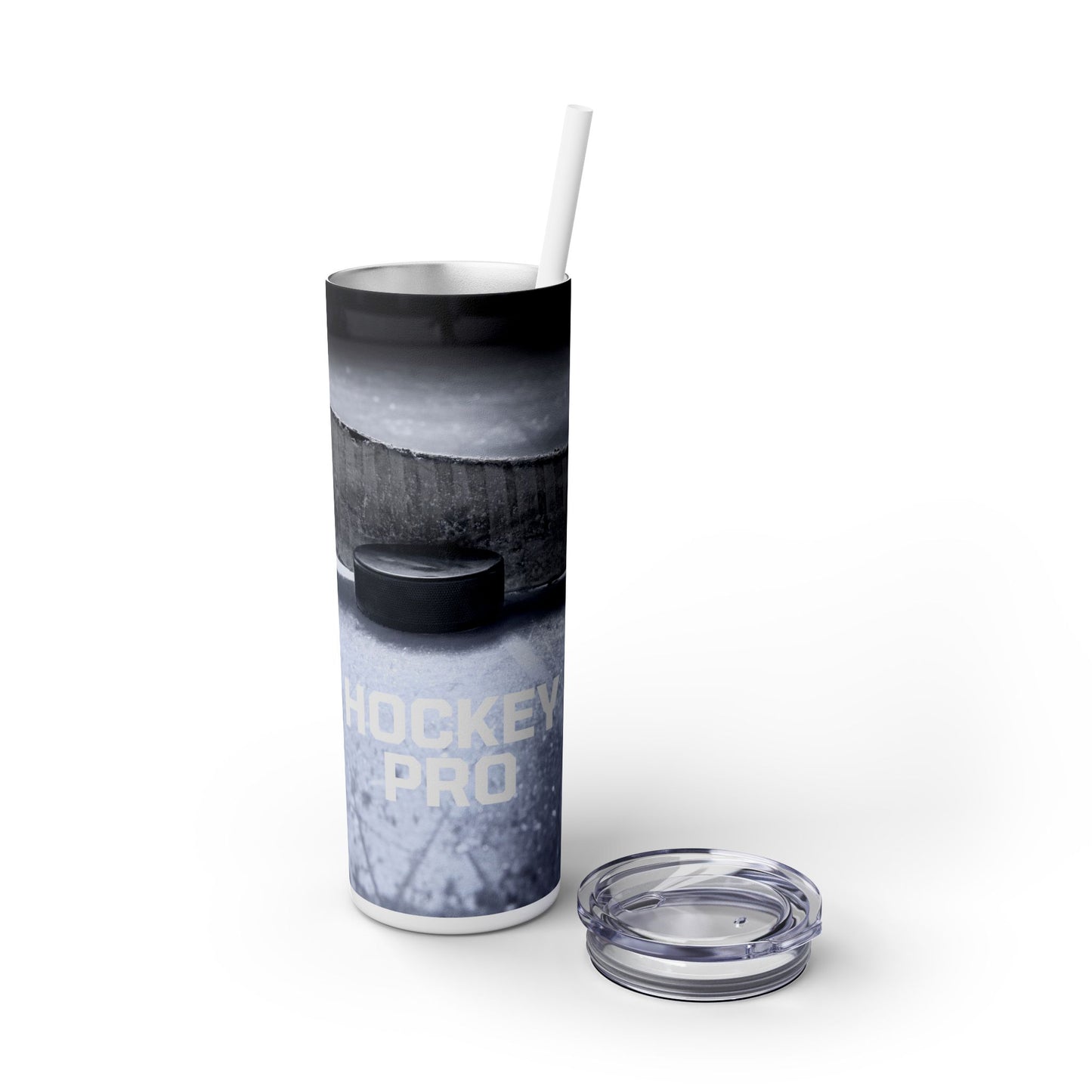 Hockey Pro Skinny Tumbler with Straw - 20oz, Perfect for Sports Fans