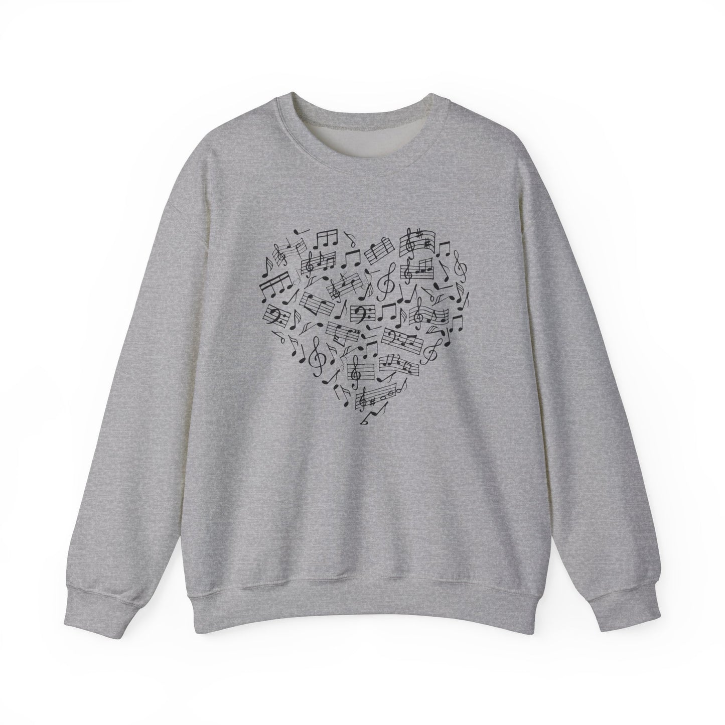 Music Heart Unisex Crewneck Sweatshirt - Perfect for Music Lovers