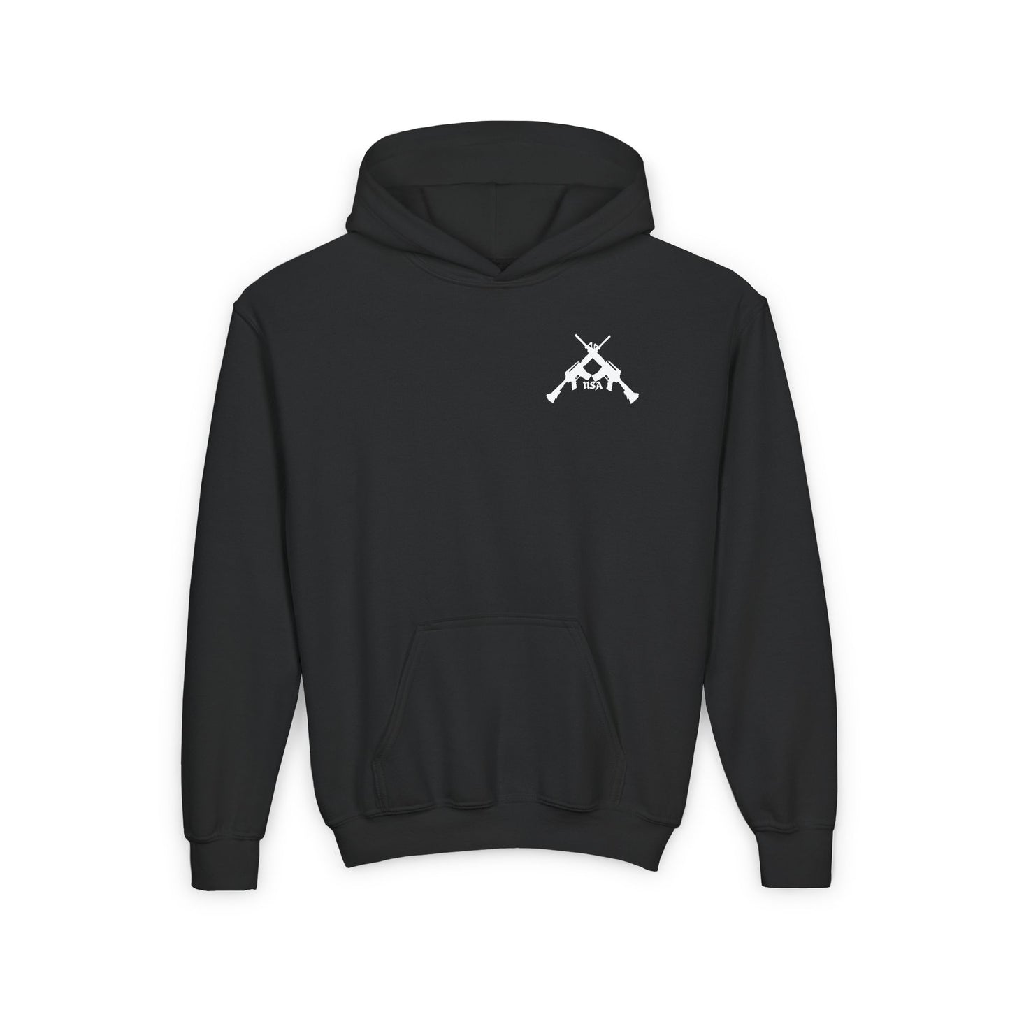 Crossed Guns Design - Youth Heavy Blend Hooded Sweatshirt