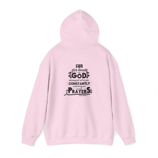 Faith-Inspired Unisex Hooded Sweatshirt with Heart & Prayer Design