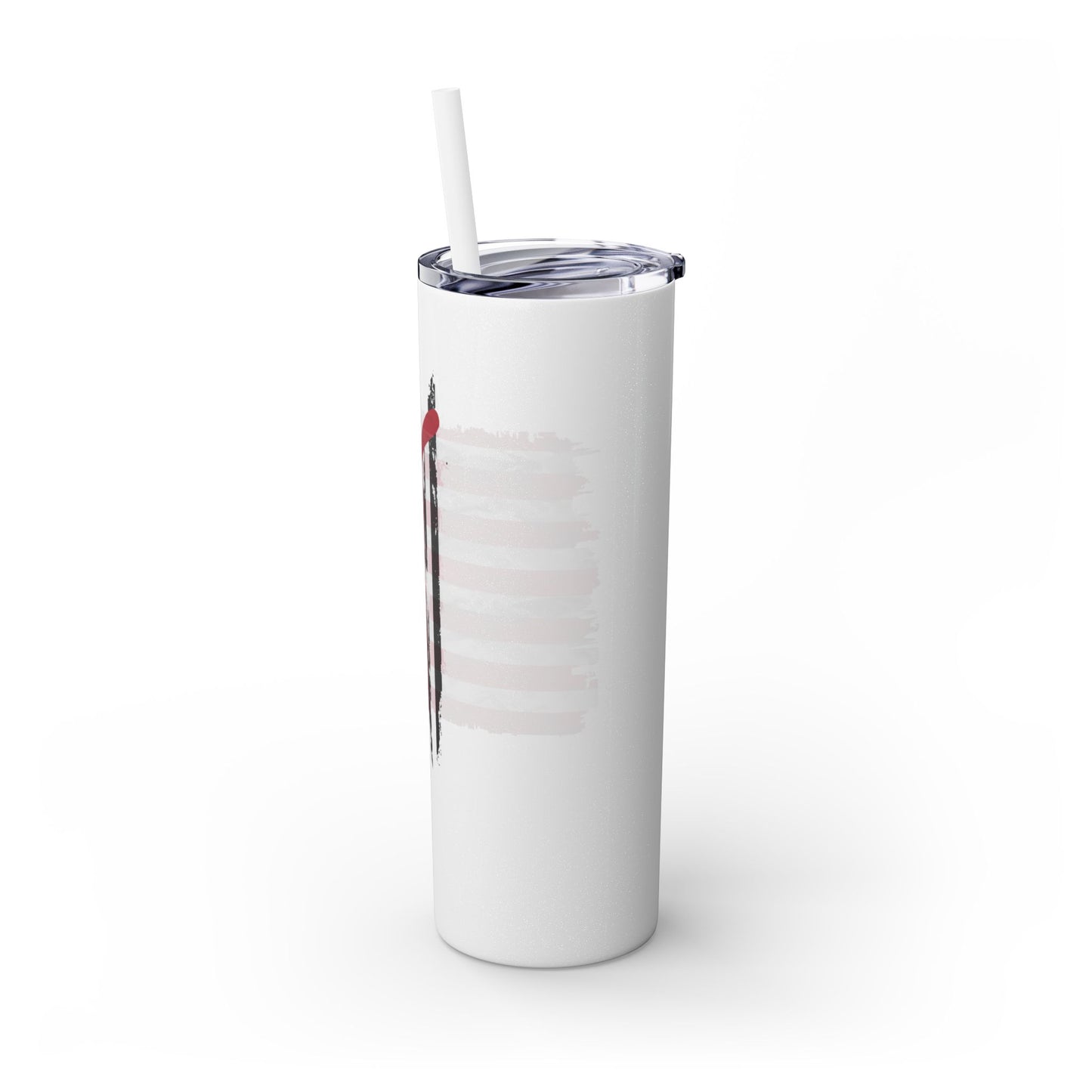 Patriotic Hockey Skinny Tumbler with Straw | 20oz Travel Mug for Independence Day