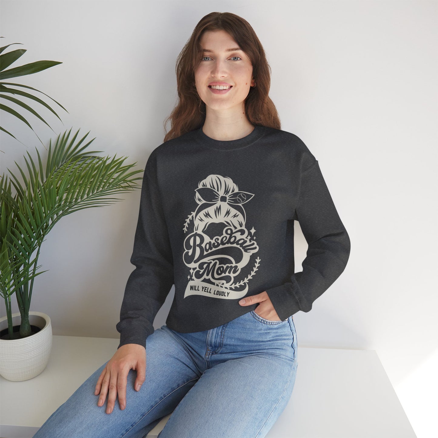 Baseball Mom Unisex Heavy Blend™ Crewneck Sweatshirt