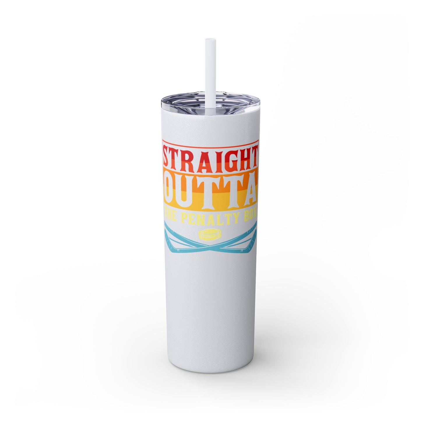 Straight Outta The Penalty Box 20oz Skinny Tumbler with Straw - Fun & Functional Drinkware