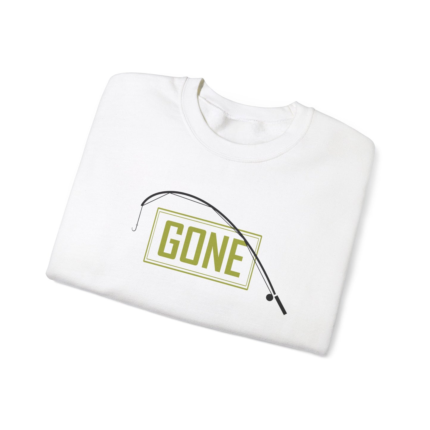 Gone fishing Green Unisex Crewneck Sweatshirt - Perfect for Outdoor Lovers