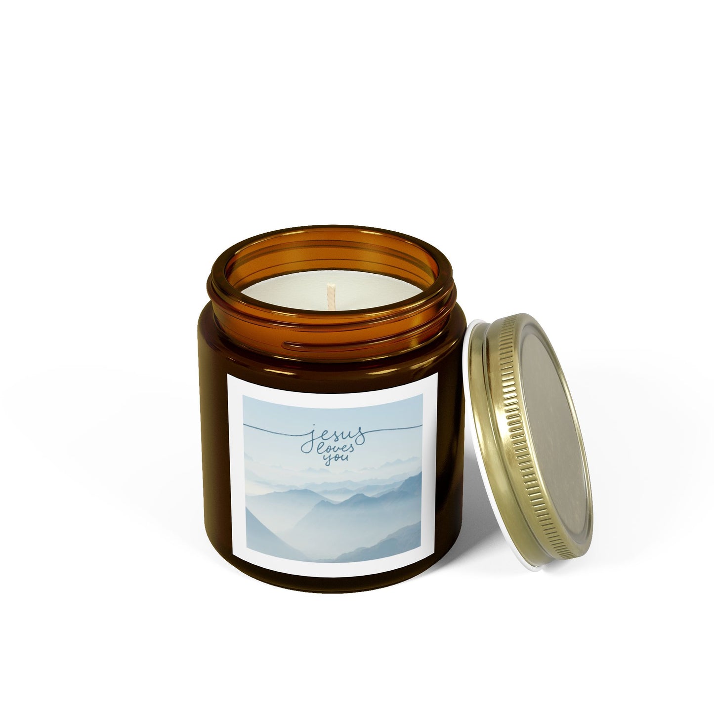 Jesus Loves You Scented Candle - Coconut Apricot Wax (4oz, 9oz) | Calm & Peaceful Home Decor