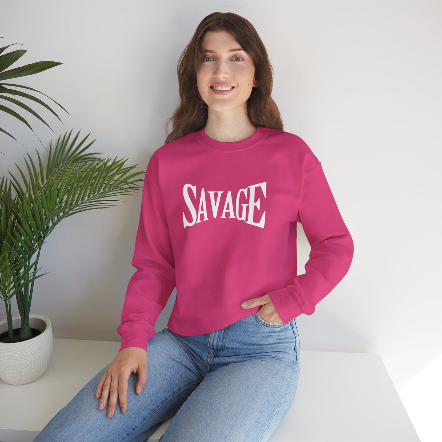 Savage - Unisex Heavy Blend™ Cozy Crewneck Sweatshirt - Perfect for Casual Days and Celebrations