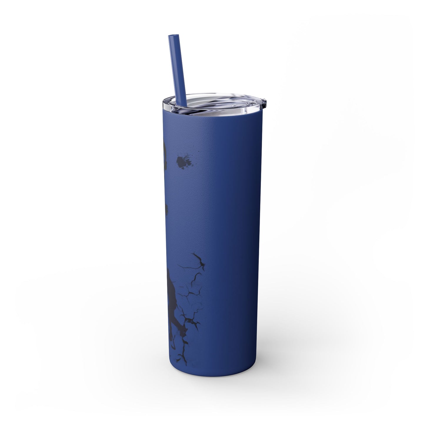 Crackled Hockey Action Skinny Tumbler with Straw - 20oz