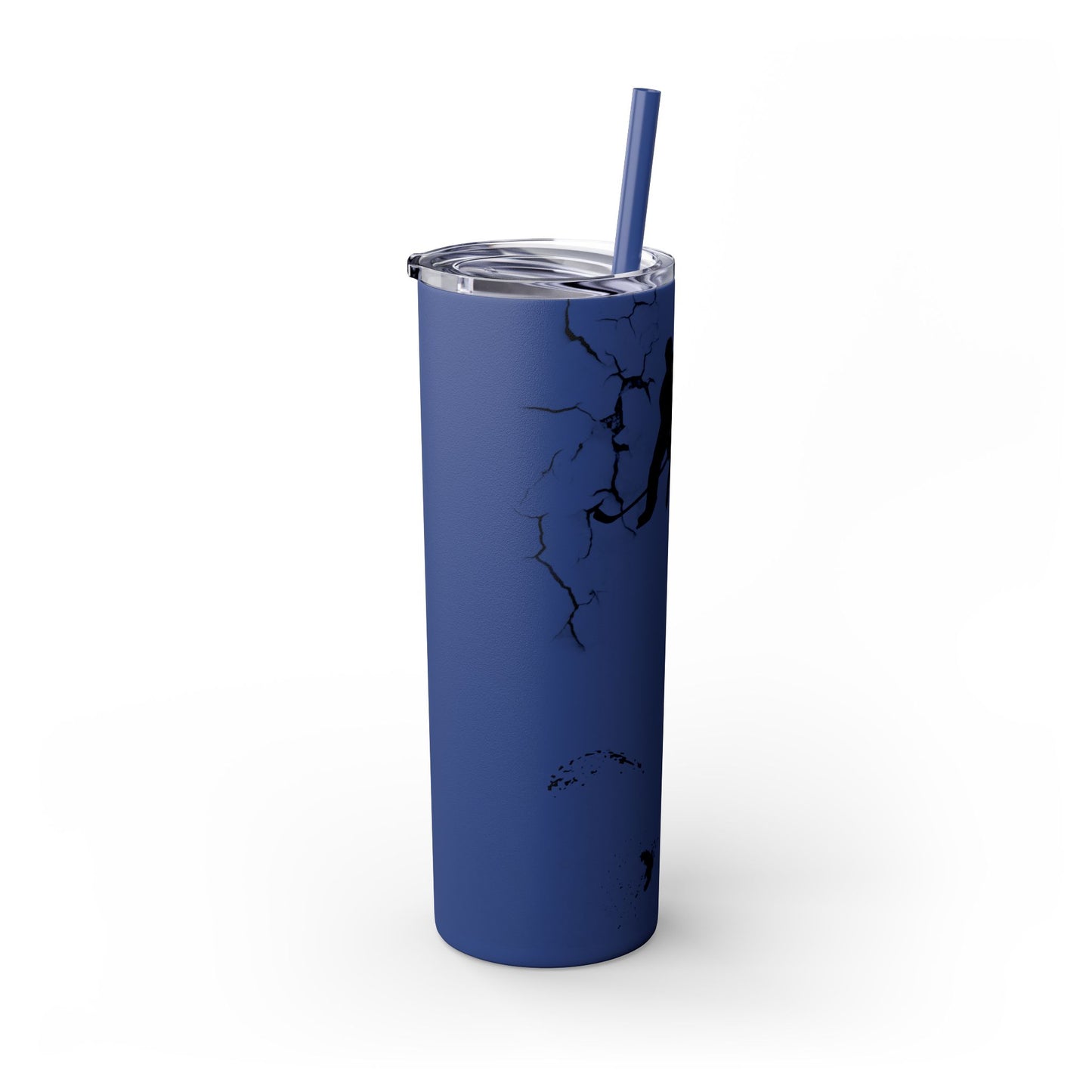 Crackled Hockey Action Skinny Tumbler with Straw - 20oz