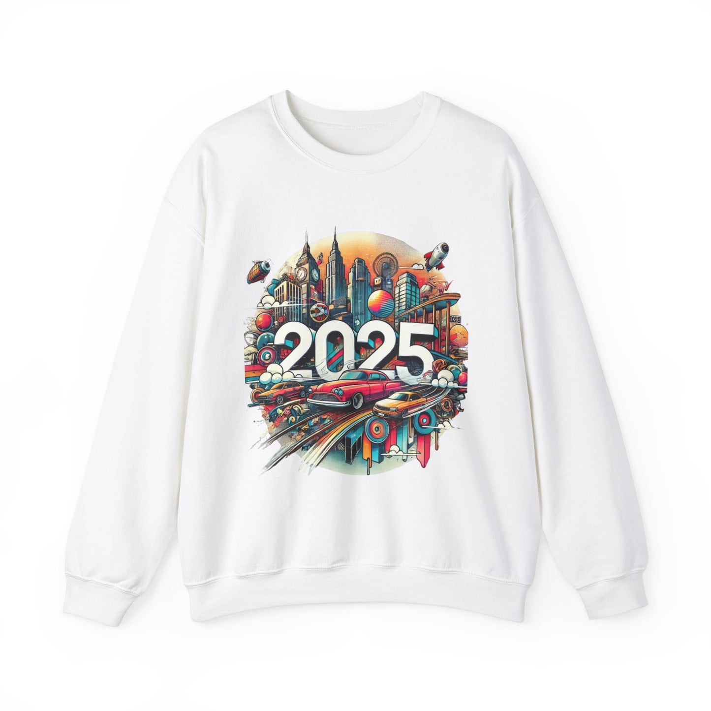 New Years Retro 2025 Crewneck Sweatshirt - Unisex Heavy Blend