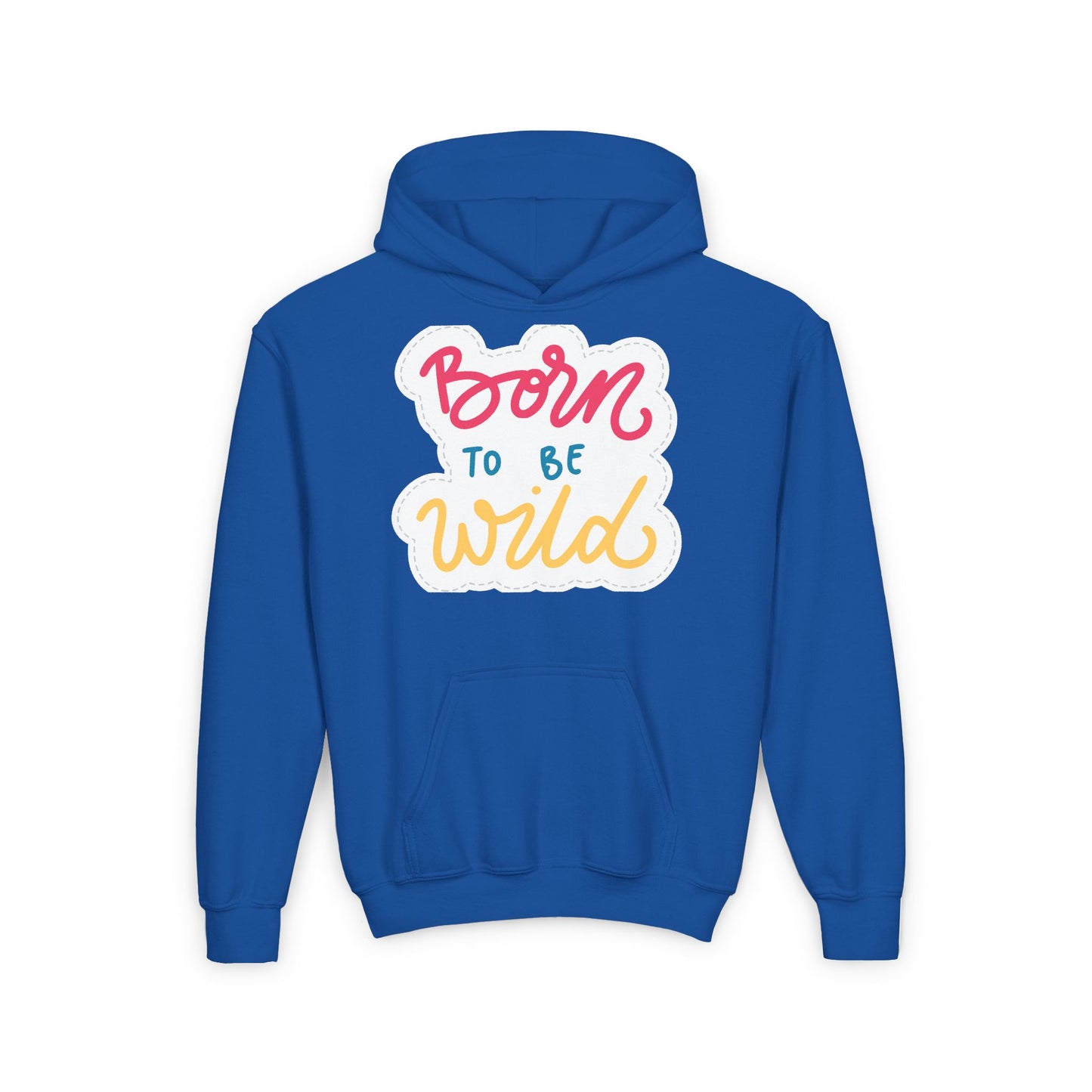 Born to Be Wild Youth Hoodie - Fun & Colorful Sweatshirt for Adventurous Kids