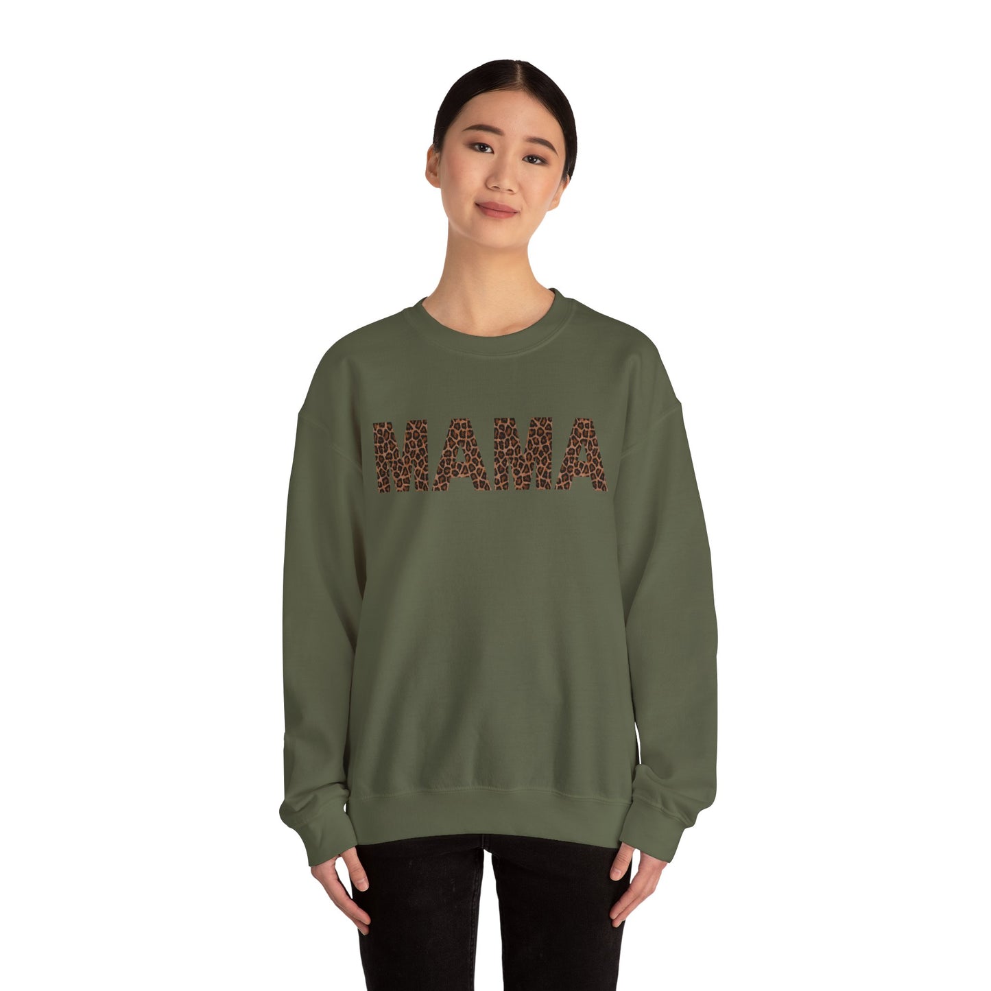 Leopard Print Mama Crewneck Sweatshirt - Cozy Unisex Style for Moms