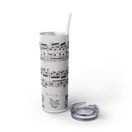 Musical Notes Skinny Tumbler with Straw - 20oz | Perfect Gift for Music Lovers