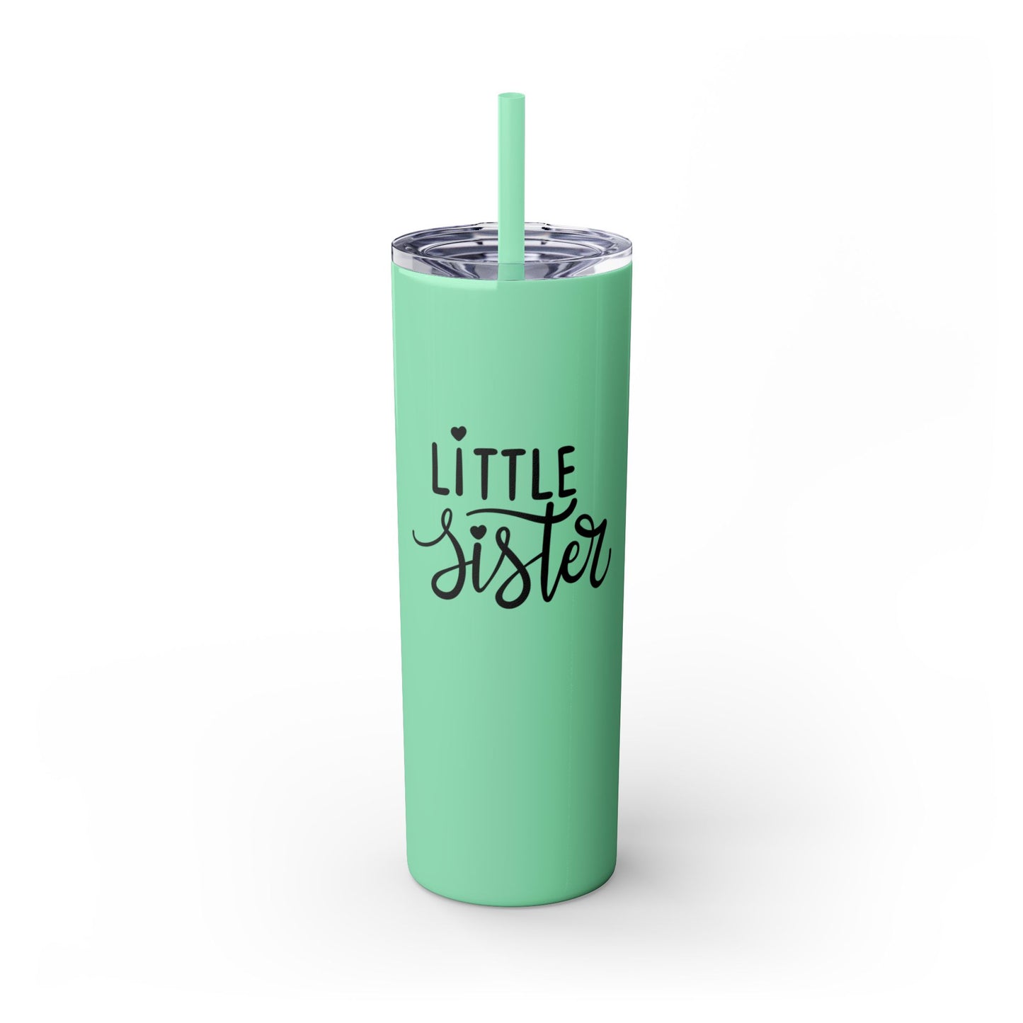 Little Sister Skinny Tumbler with Straw, 20oz - Perfect Gift for Siblings