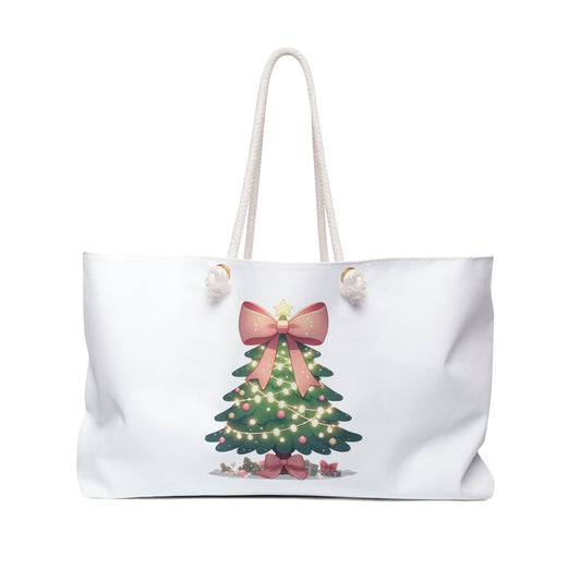 Christmas Tree Weekender Bag - Festive Holiday Tote for Travel & Gifts