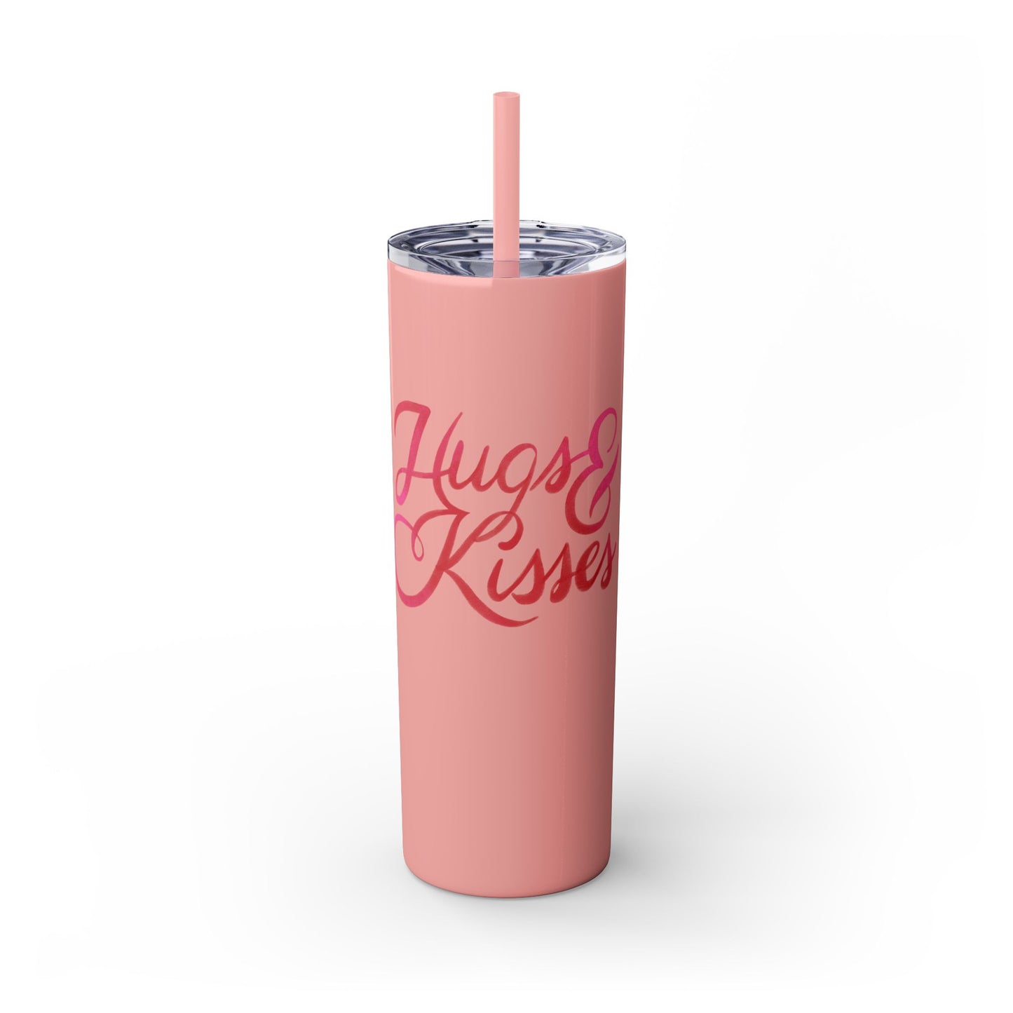 Hugs & Kisses Skinny Tumbler with Straw - 20oz Love Drinkware