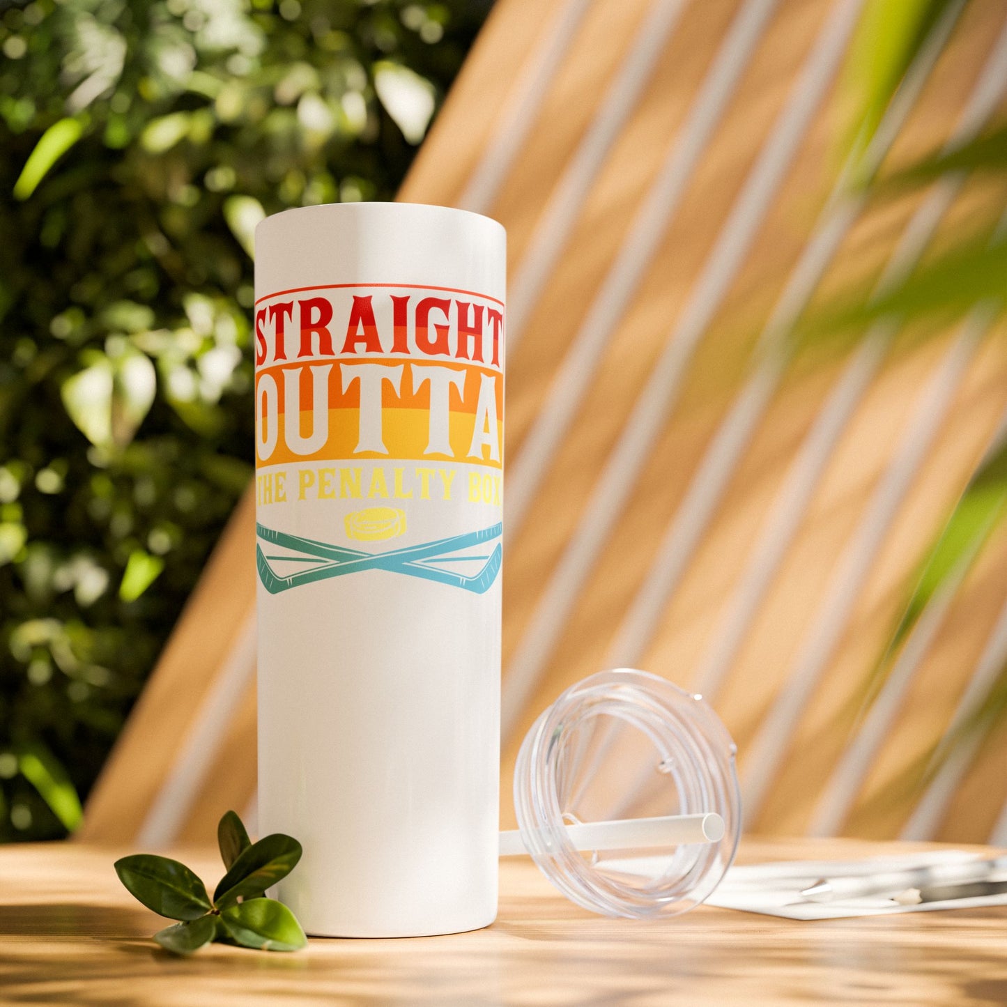 Straight Outta The Penalty Box 20oz Skinny Tumbler with Straw - Fun & Functional Drinkware