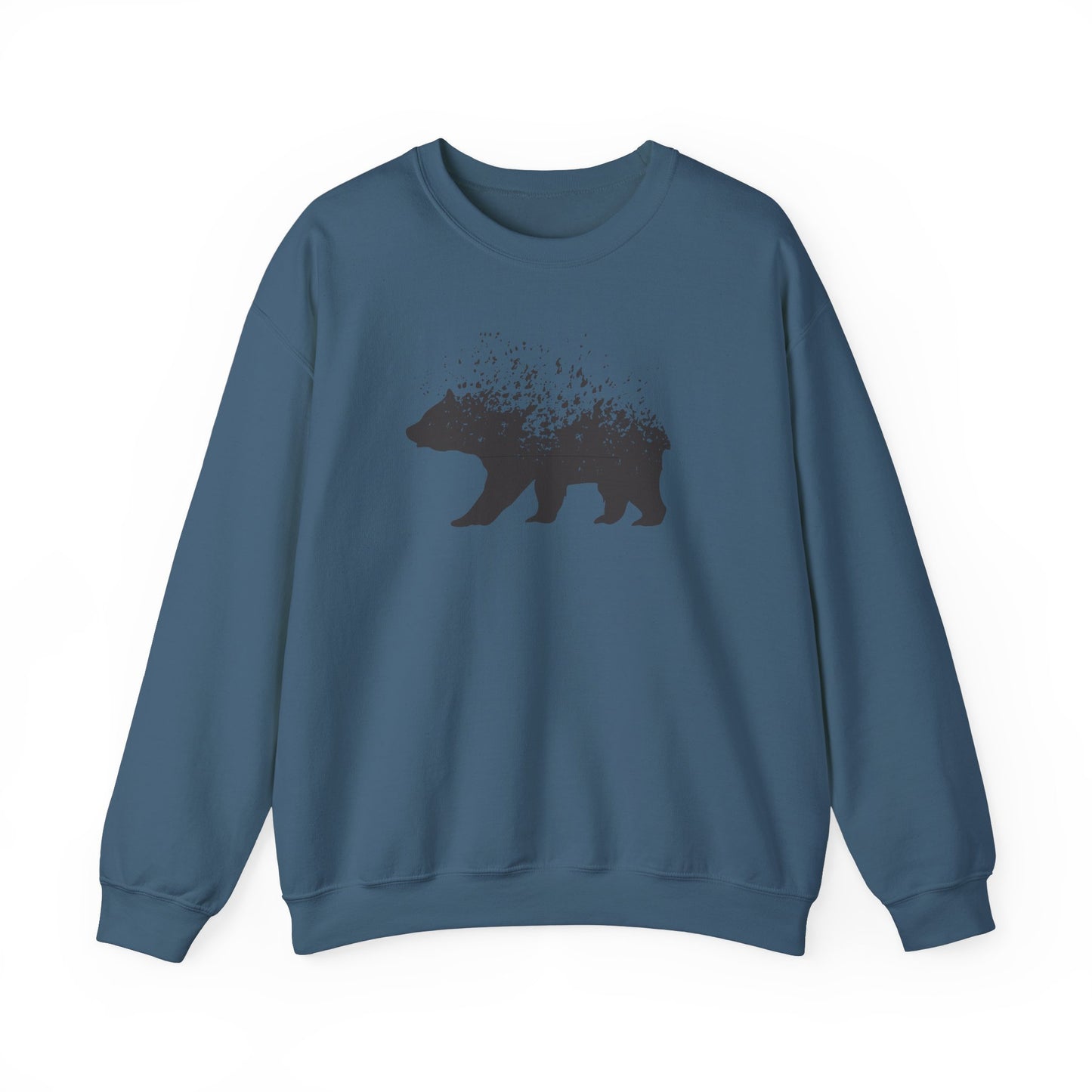 Nature-Inspired Bear Graphic Crewneck Sweatshirt for Adventurers