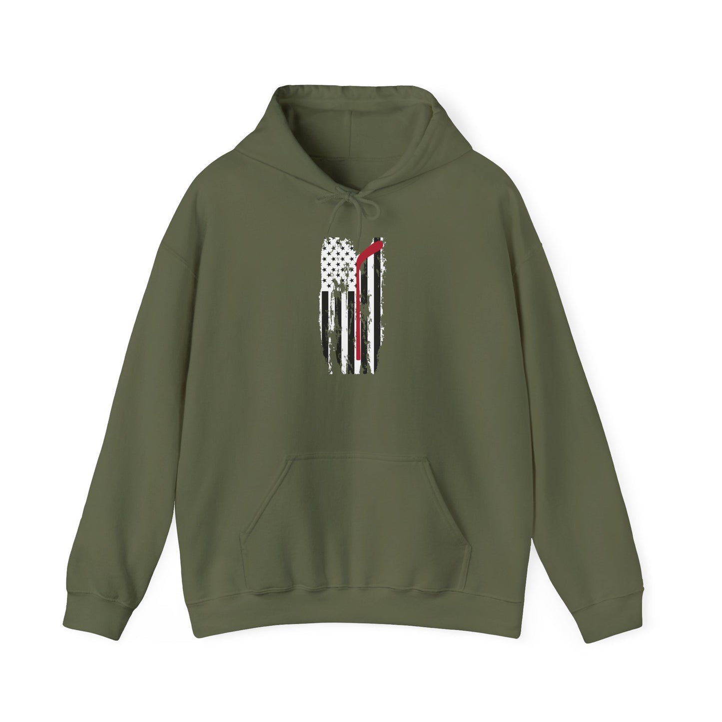 Patriotic Hockey Unisex Heavy Blend™ Hooded Sweatshirt - American Flag Design