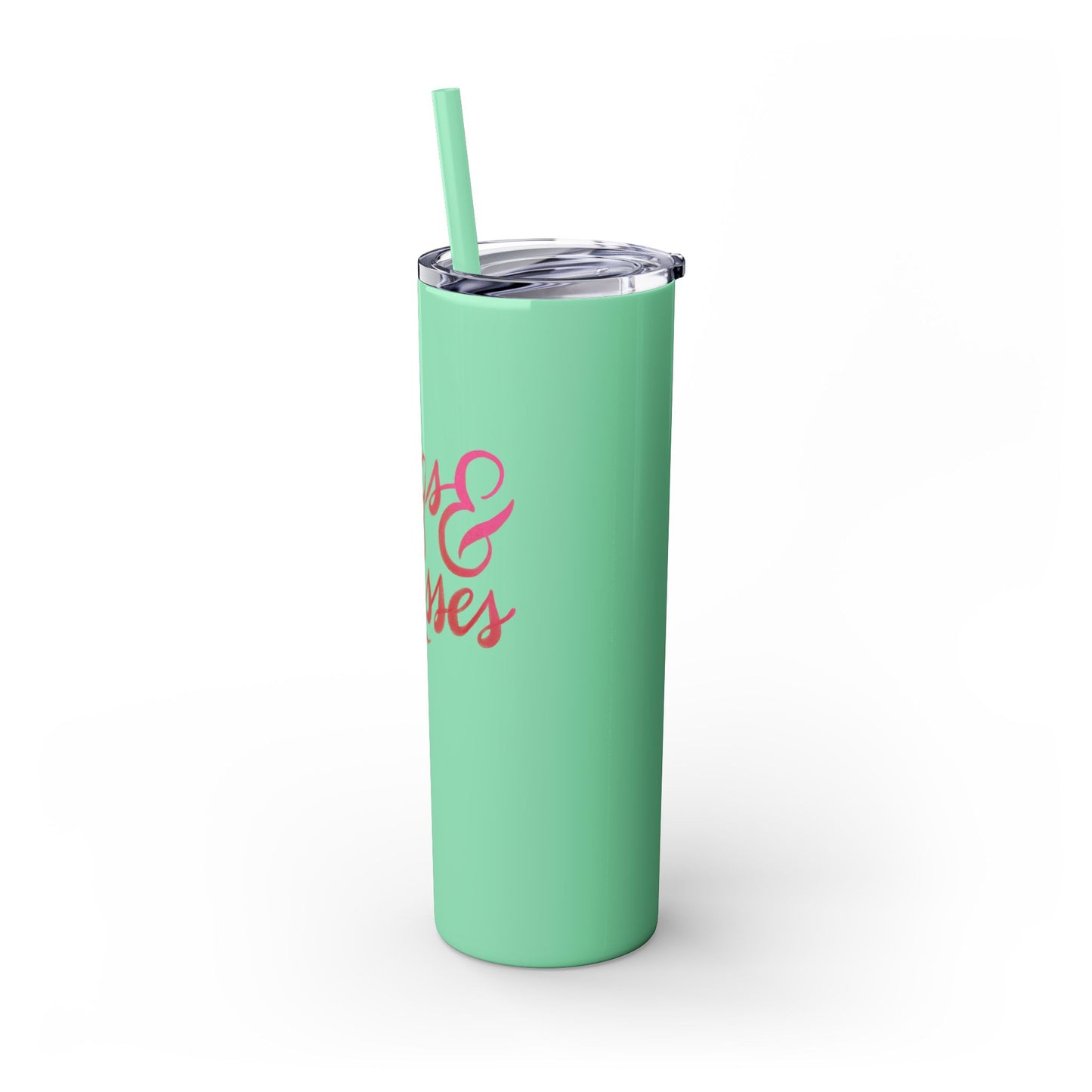 Hugs & Kisses Skinny Tumbler with Straw - 20oz Love Drinkware