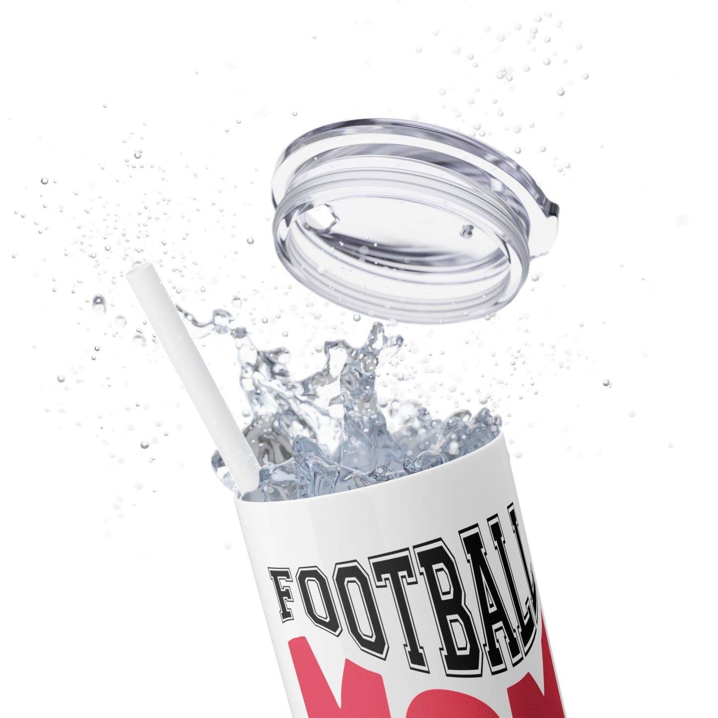 Football Mom 20oz Skinny Tumbler with Straw - Perfect for Game Day!