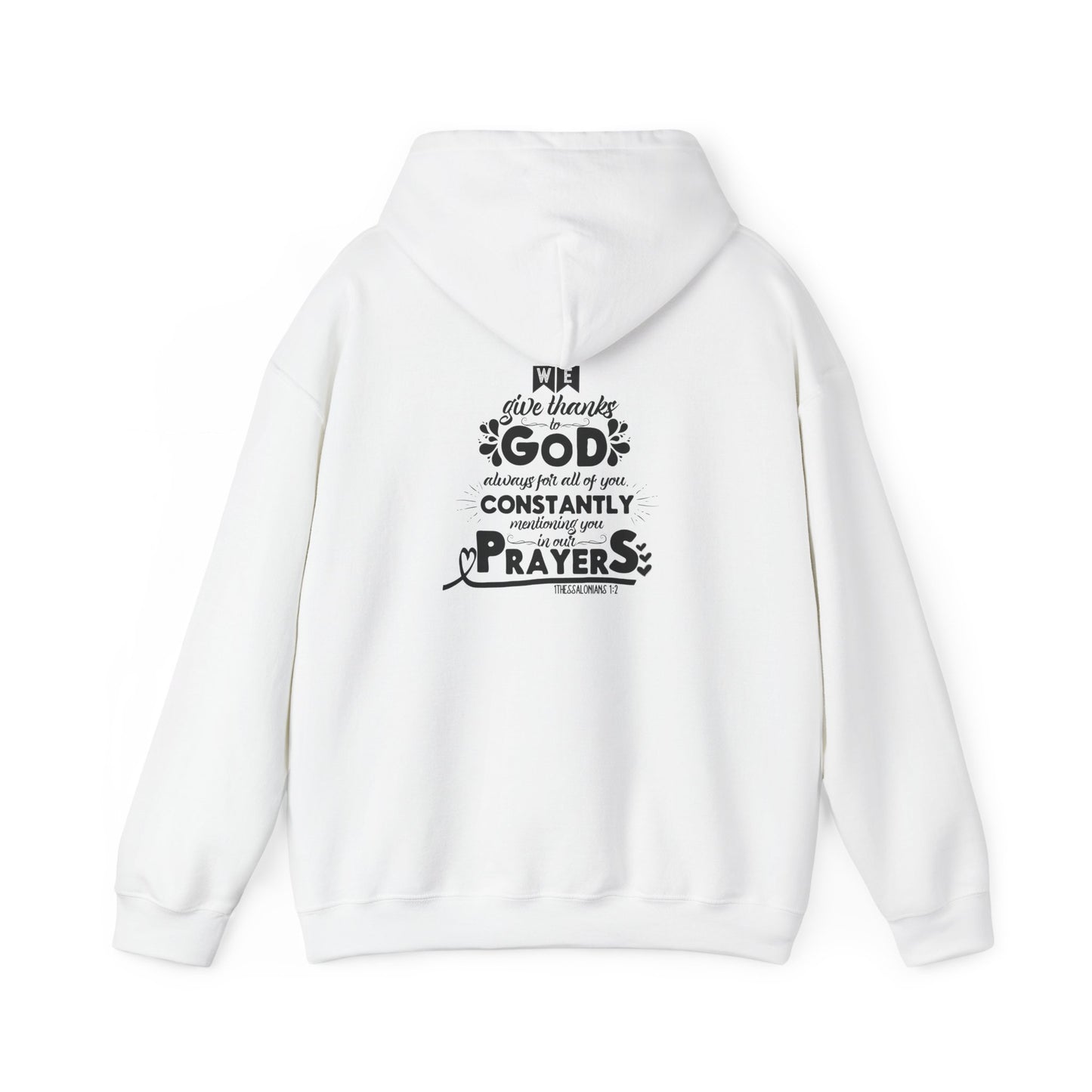 Faith-Inspired Unisex Hooded Sweatshirt with Heart & Prayer Design