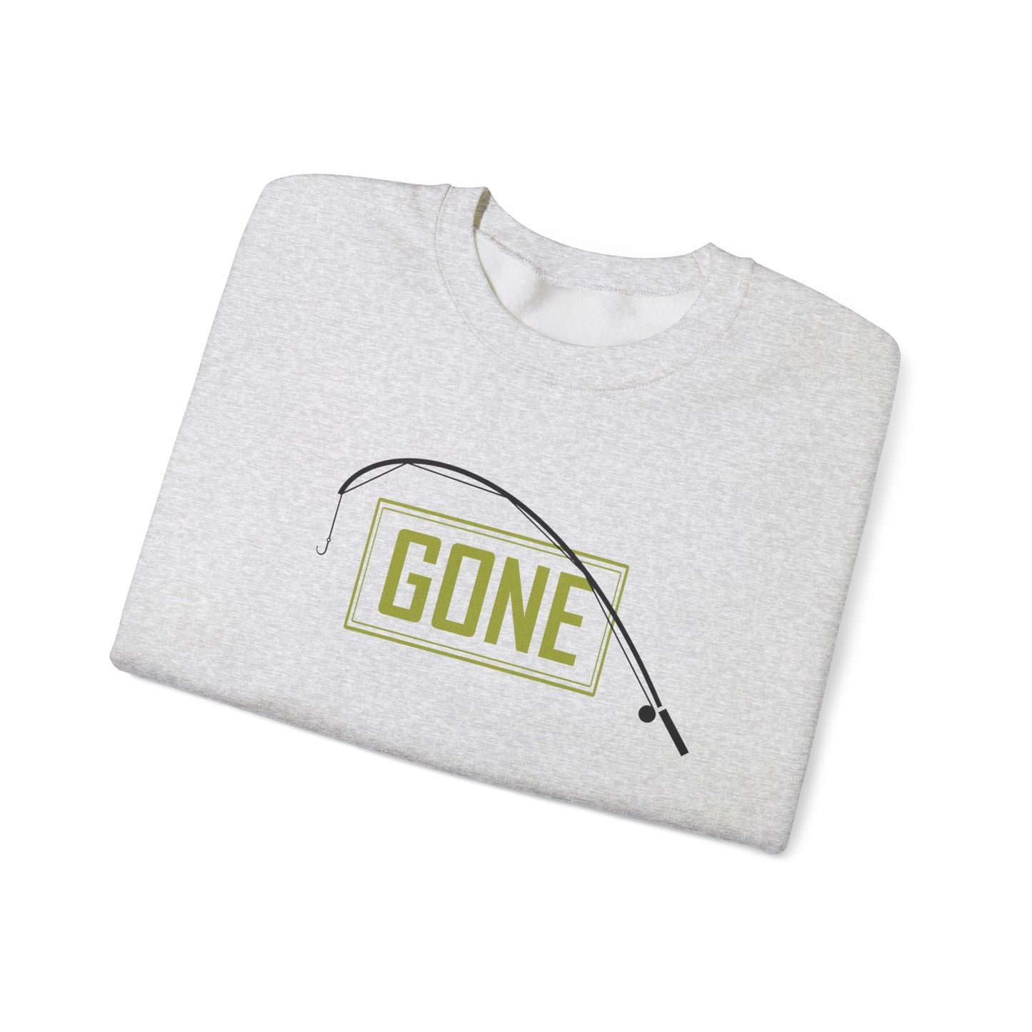 Gone fishing Green Unisex Crewneck Sweatshirt - Perfect for Outdoor Lovers