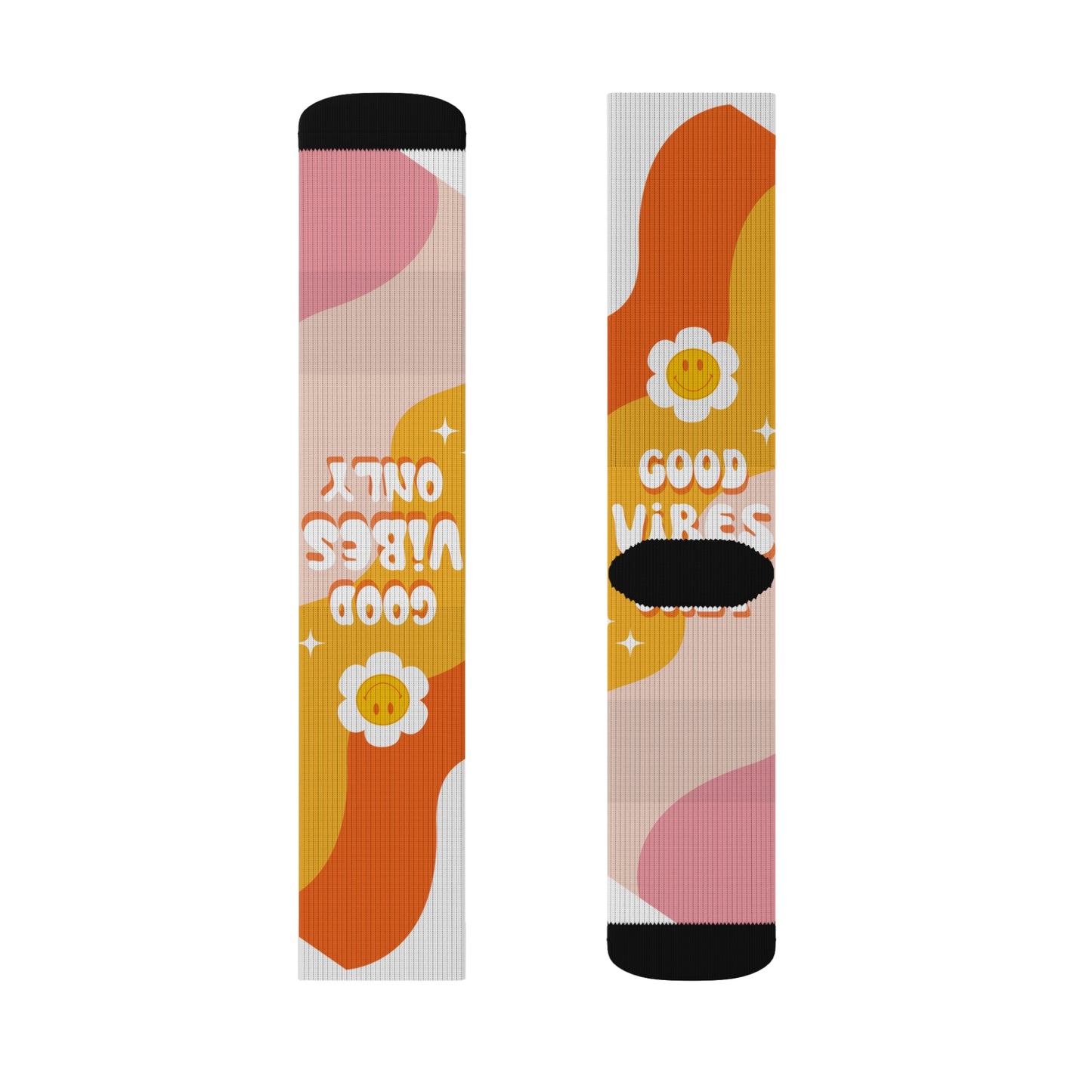 Good Vibes Only Sublimation Socks - Trendy Colorful Socks for Every Occasion