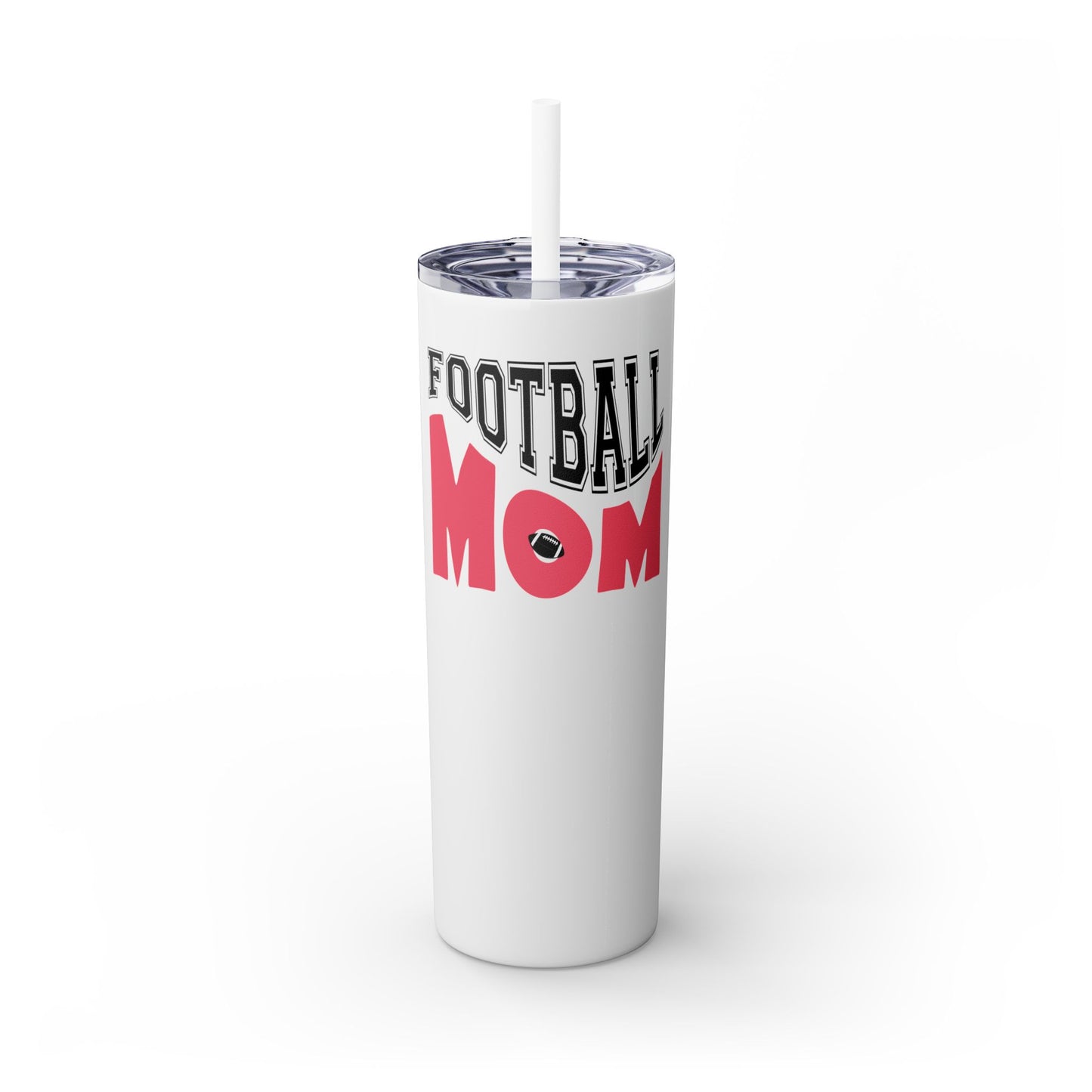 Football Mom 20oz Skinny Tumbler with Straw - Perfect for Game Day!