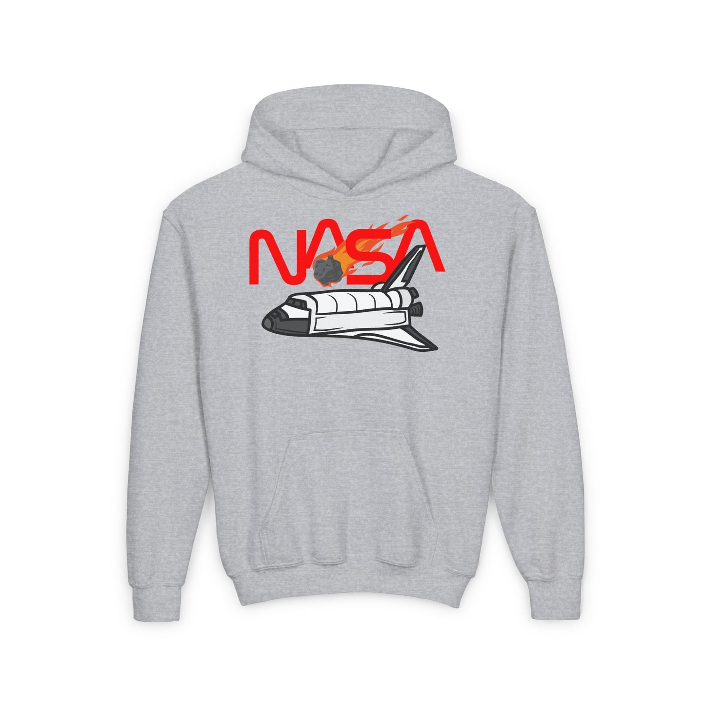 NASA Youth Heavy Blend Hoodie - Space Shuttle Design for Aspiring Astronauts