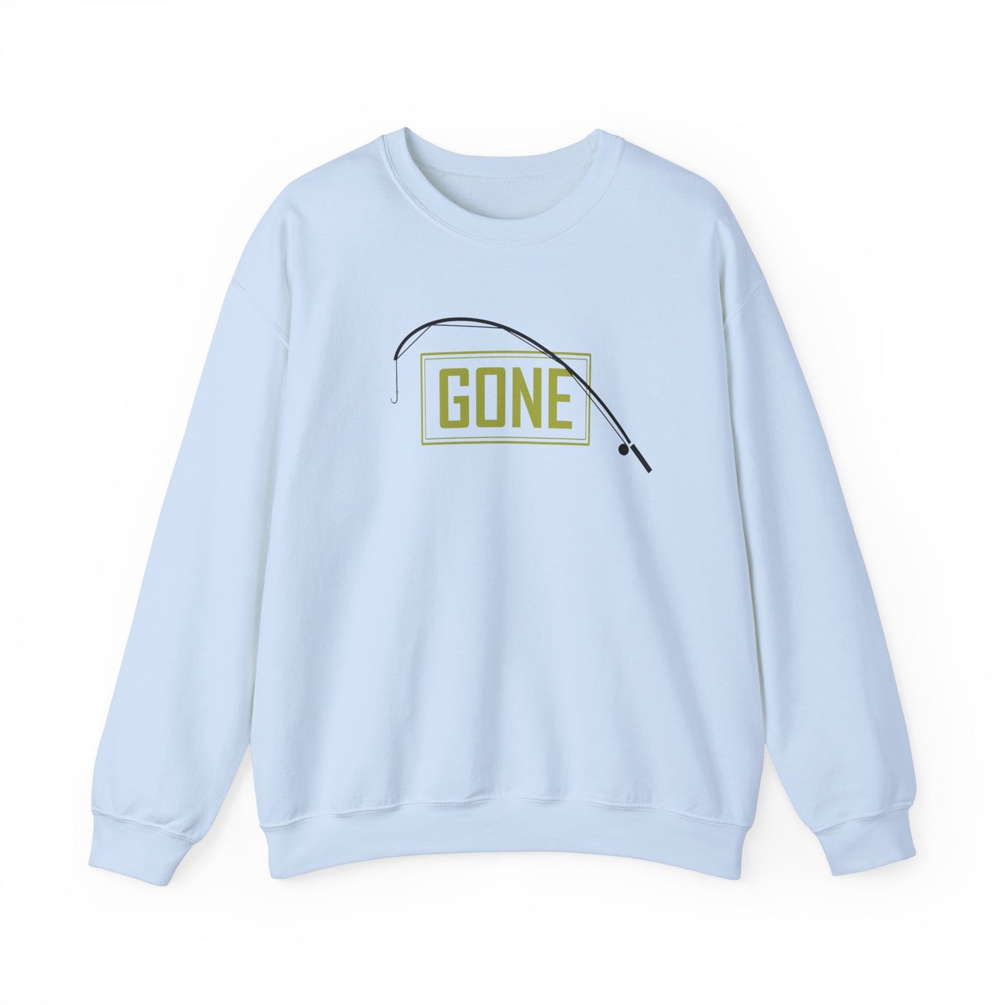 Gone fishing Green Unisex Crewneck Sweatshirt - Perfect for Outdoor Lovers