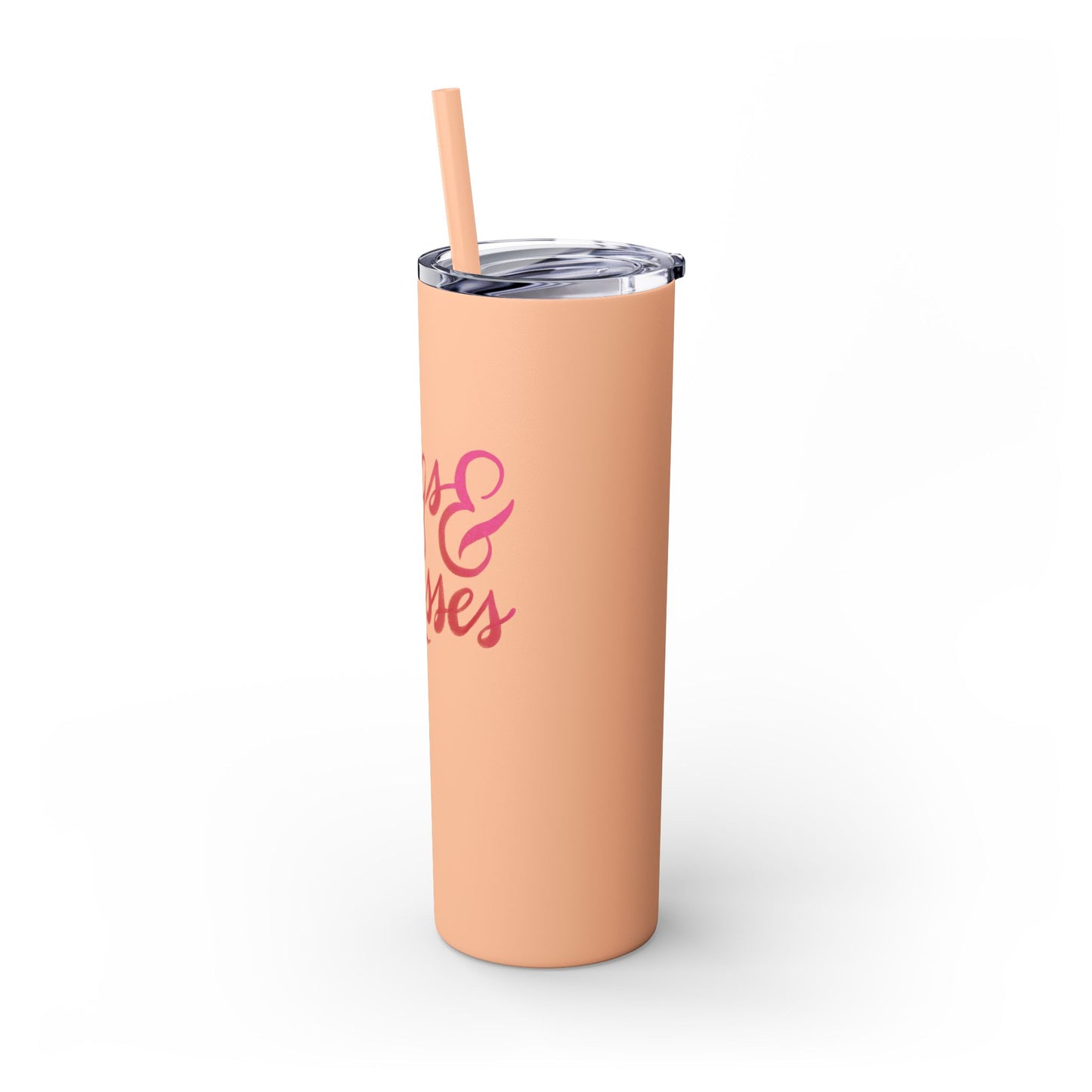 Hugs & Kisses Skinny Tumbler with Straw - 20oz Love Drinkware